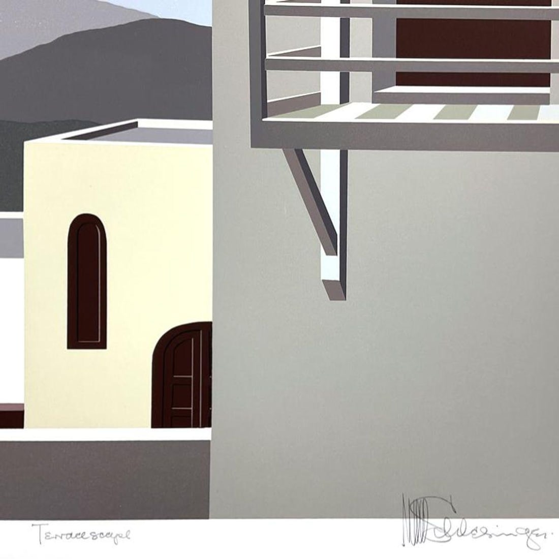 William Schlesinger (1915-2011), "Terrascape" Limited Edition Serigraph, Numbered and Hand Signed - 2