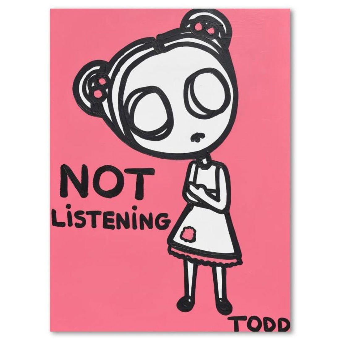 Todd Goldman, "Not Listening" Original Acrylic Painting on Gallery Wrapped Canvas (36" x 48"), Hand: Not Listening is an original acrylic painting on gallery wrapped canvas by Todd Goldman, hand signed by the artist. Includes Letter of Authenticity. Measures approx. 36" x 48" (image). Due to the way