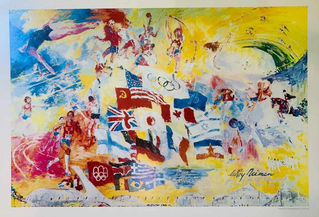 Leroy Neiman- Poster print on paper: Artist: Leroy Neiman. Medium: Poster print on paper. Size: 24" x 30". Additional: Item has handling marks sold as is. Reference#: 61301.