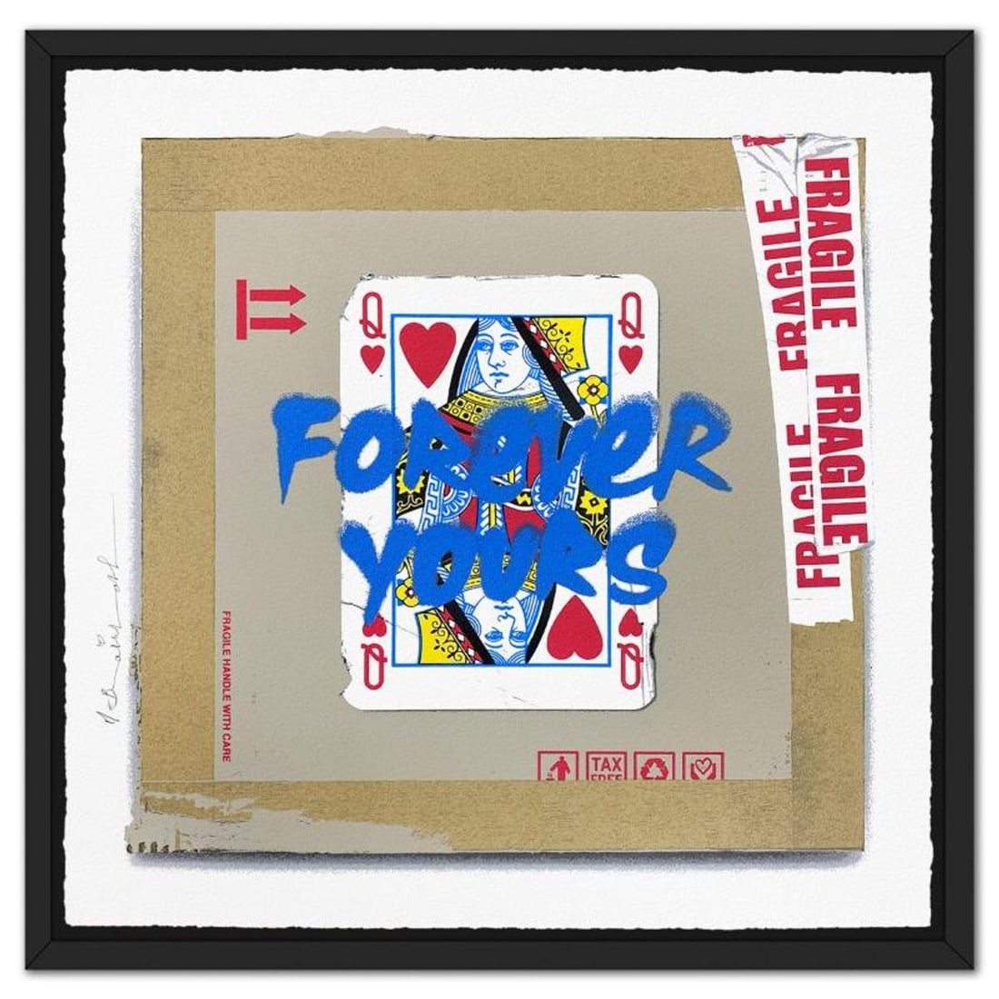 Mr. Brainwash, "Queen of Love (Blue)" Framed Limited Edition Silk Screen, Hand Signed with: Queen of Love (Blue) is a limited edition silk screen print on paper by Mr Brainwash, hand signed and thumb-printed by the artist. The piece comes custom framed with a Certificate of Authenticity. Mea