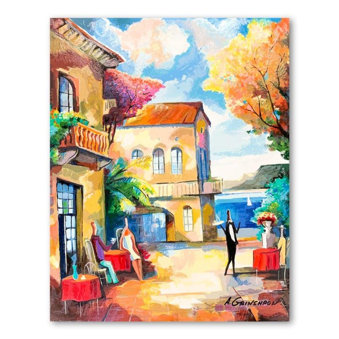 Alex Grinshpun, Hand Signed Limited Edition Serigraph on Board with Letter of Authenticity.: This is a limited edition serigraph on board by Alex Grinshpun. It is numbered and hand signed and includes a letter of authenticity. Measures approximately 16.5" x 12.5" (image). Reference#: 90674.