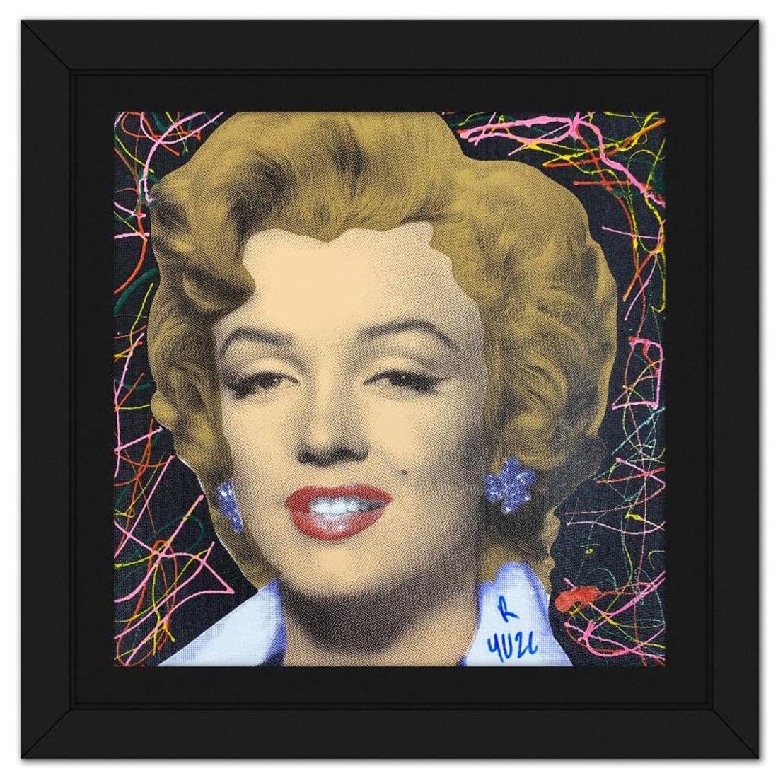 Ringo Daniel Funes, "Marilyn Classic" Framed One-of-a-Kind Mixed Media on Canvas, Hand Signed with (1 of 2)