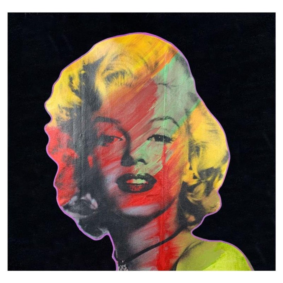 Steve Kaufman (1960-2010), "Marilyn Monroe" Hand Signed Limited Edition Hand Pulled silkscreen Mixed: Marilyn Monroe is a limited edition hand pulled silkscreen unique mixed media on canvas by Andy Warhol protege Steve Kaufman (1960-2010). This piece is numbered and hand signed inverso and includes a