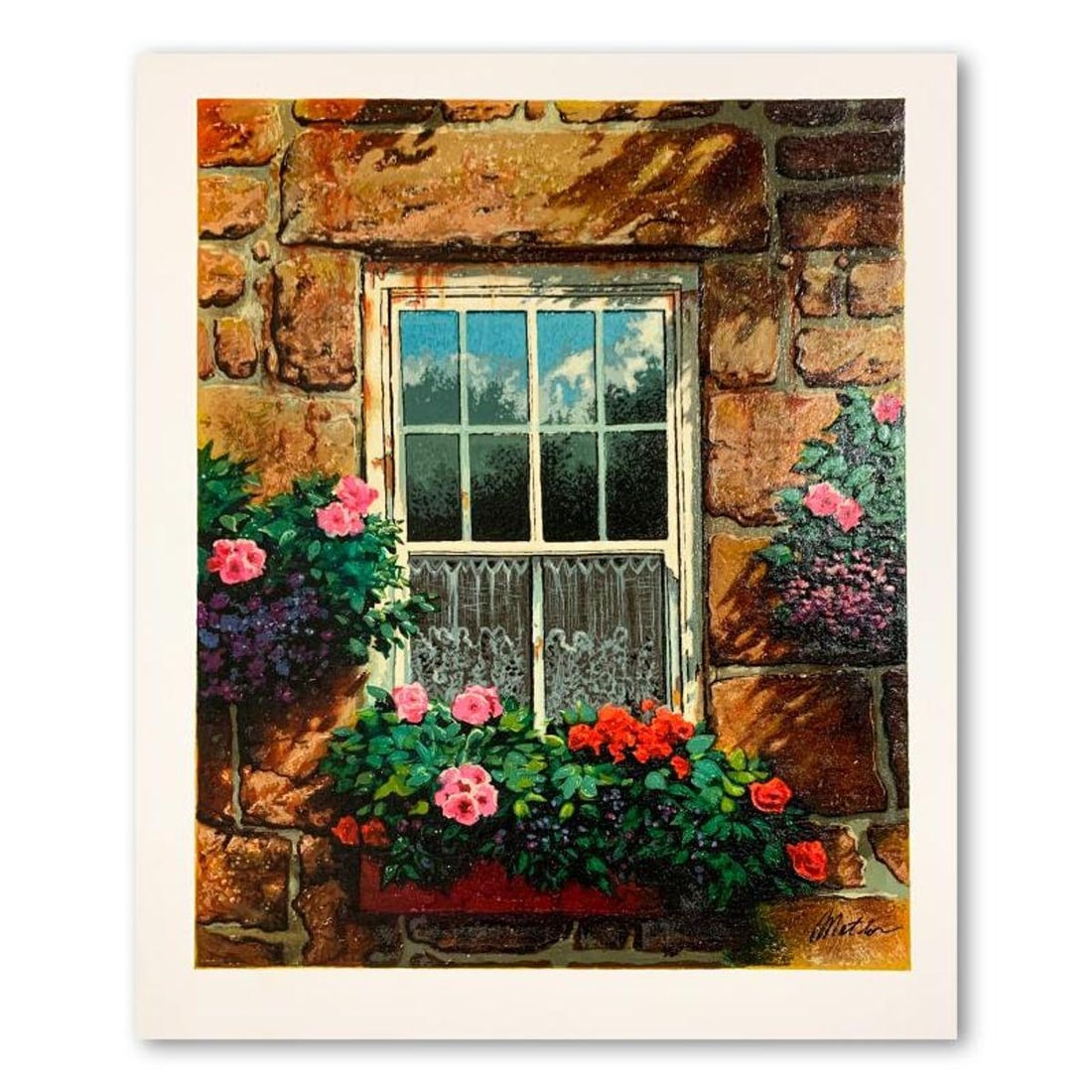 Anatoly Metlan, "Beyond Our Window" Hand Signed Limited Edition Serigraph on Paper with Letter of: Beyond Our Window is a limited edition serigraph on paper by Anatoly Metlan. It is numbered and hand signed and includes a letter of authenticity. Measures approximately 16" x 12" (image). Reference#: