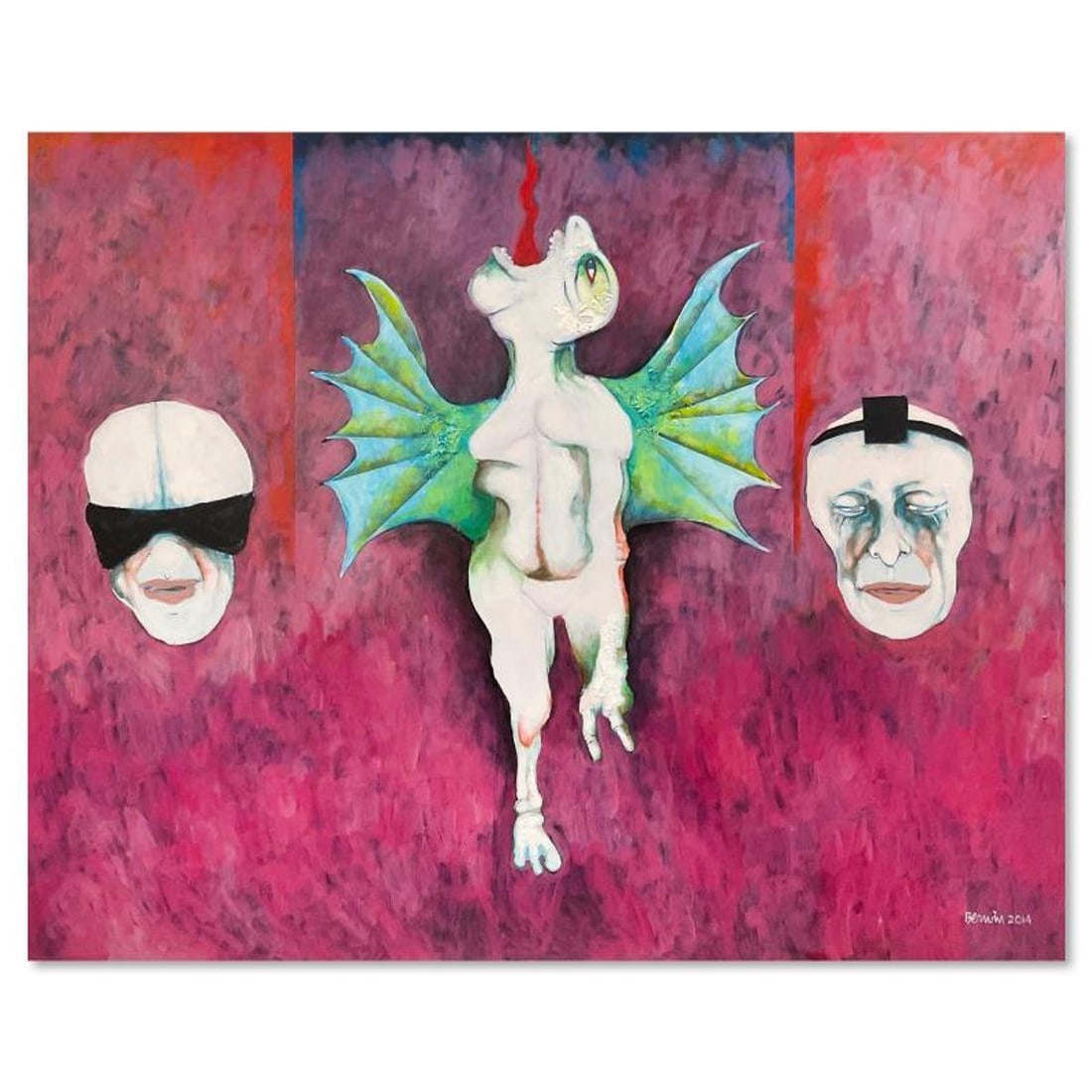 Milton Berwin (1925-2023), Original Painting on Canvas (48" x 60"), Hand Signed with Letter of: This is an original painting on stretched canvas by Milton Berwin (1925-2023), hand signed by the artist. Includes Letter of Authenticity. Measures approx. 48" x 60" (image).