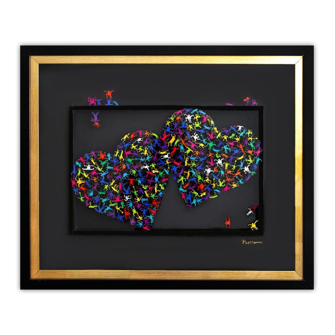 Patricia Govezensky- 3D Multilayered Woodcut "Me & You": Artist: Patricia Govezensky. Medium: 3D Multilayered Woodcut. Title: Me & You. Size: 12" x 15.5". Measures approx. 20" x 24" (framed). Signature: Hand Signed and numbered by the artist. Certificate of