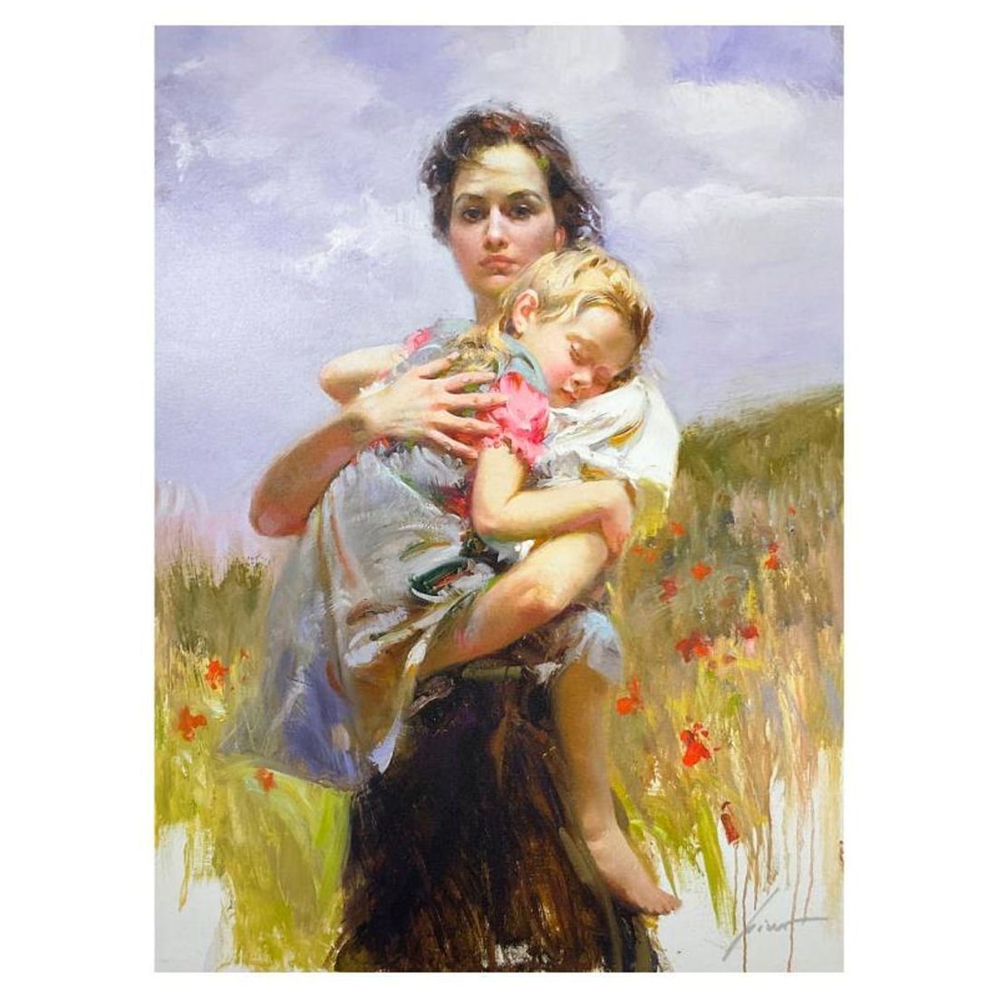 Pino (1939-2010) "Peaceful Rest" Limited Edition on Canvas, Numbered and Hand Signed with: Peaceful Rest is a limited edition giclee on canvas by Pino (1939-2010), numbered and hand signed by the artist. Includes Certificate of Authenticity. Measures approx. 30" x 22" (image). Reference#: 9