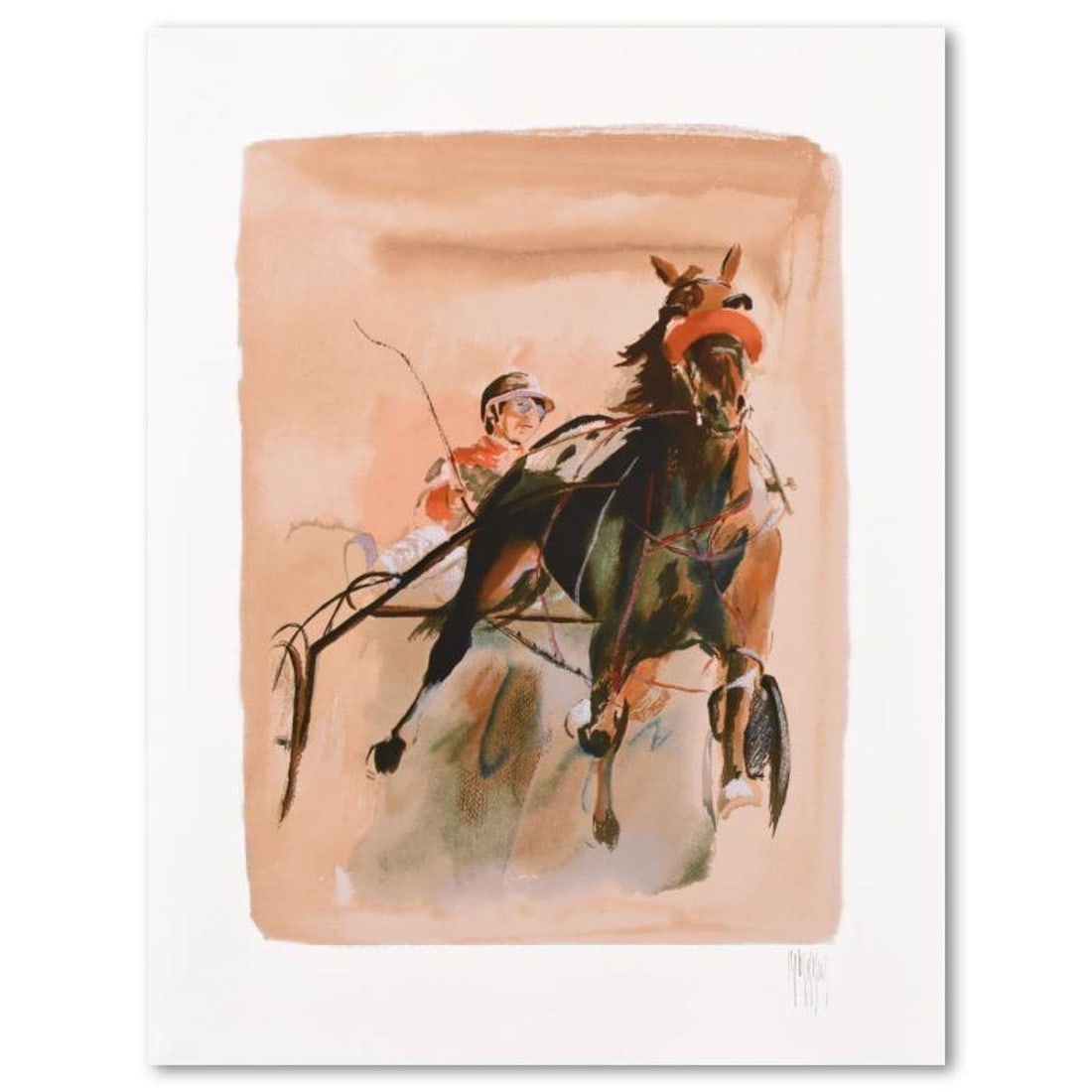 Mark King (1931-2014), "Pacer" Limited Edition Serigraph, Numbered and Hand Signed with Letter of: Pacer is a limited edition serigraph on paper by Mark King (1931-2014), numbered and hand signed by the artist. Includes Letter of Authenticity. Measures approx. 32.5" x 25" (border), 25 x 18"