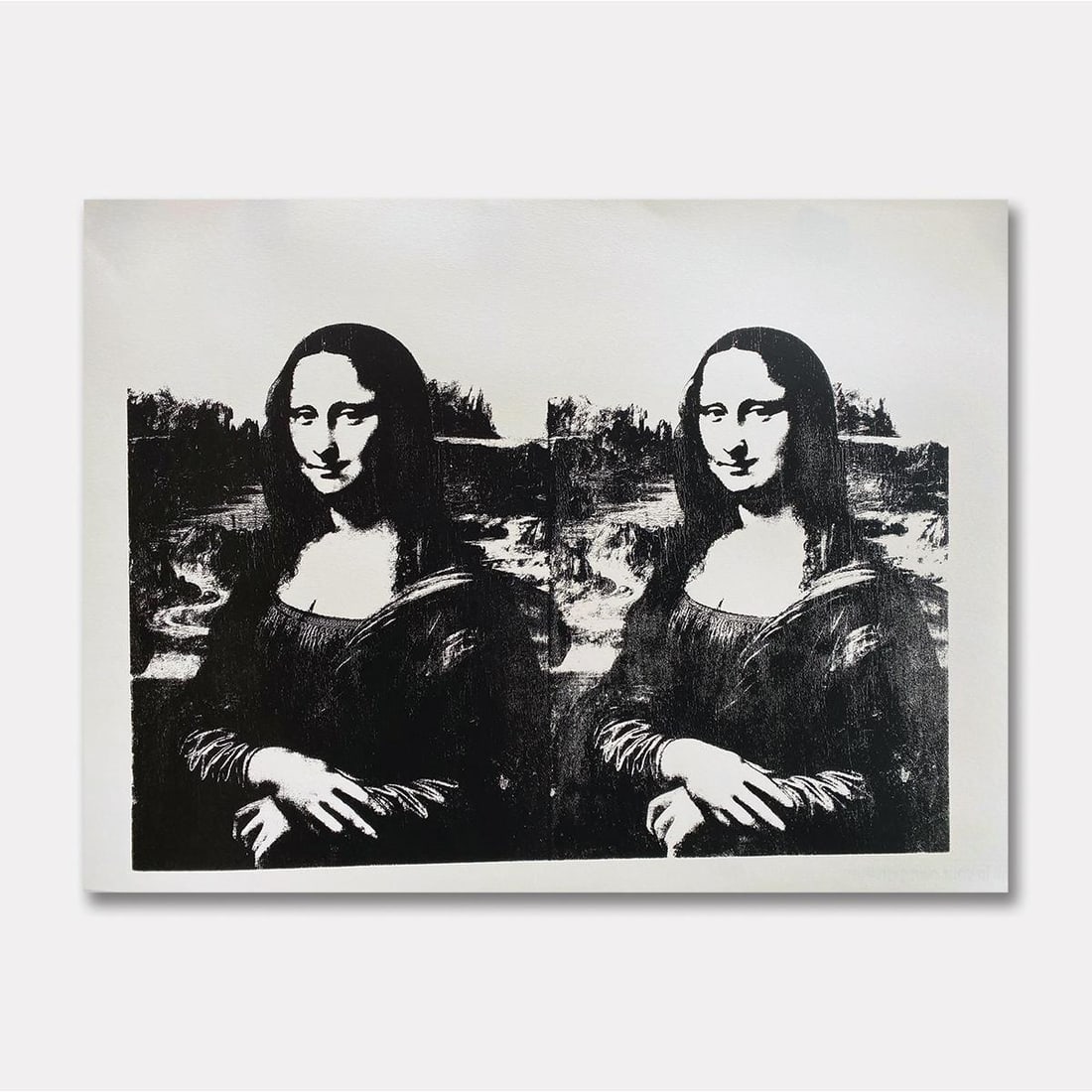Andy Warhol- SIlkscreen on Vellum Paper "Mona Lisa #5": Artist: Andy Warhol. Medium: SIlkscreen on Vellum Paper. Title: Mona Lisa #5. Size: 25" x 35". Certificate of Authenticity: Is included. Additional: Published by Sunday B Morning. Limited edition of 2