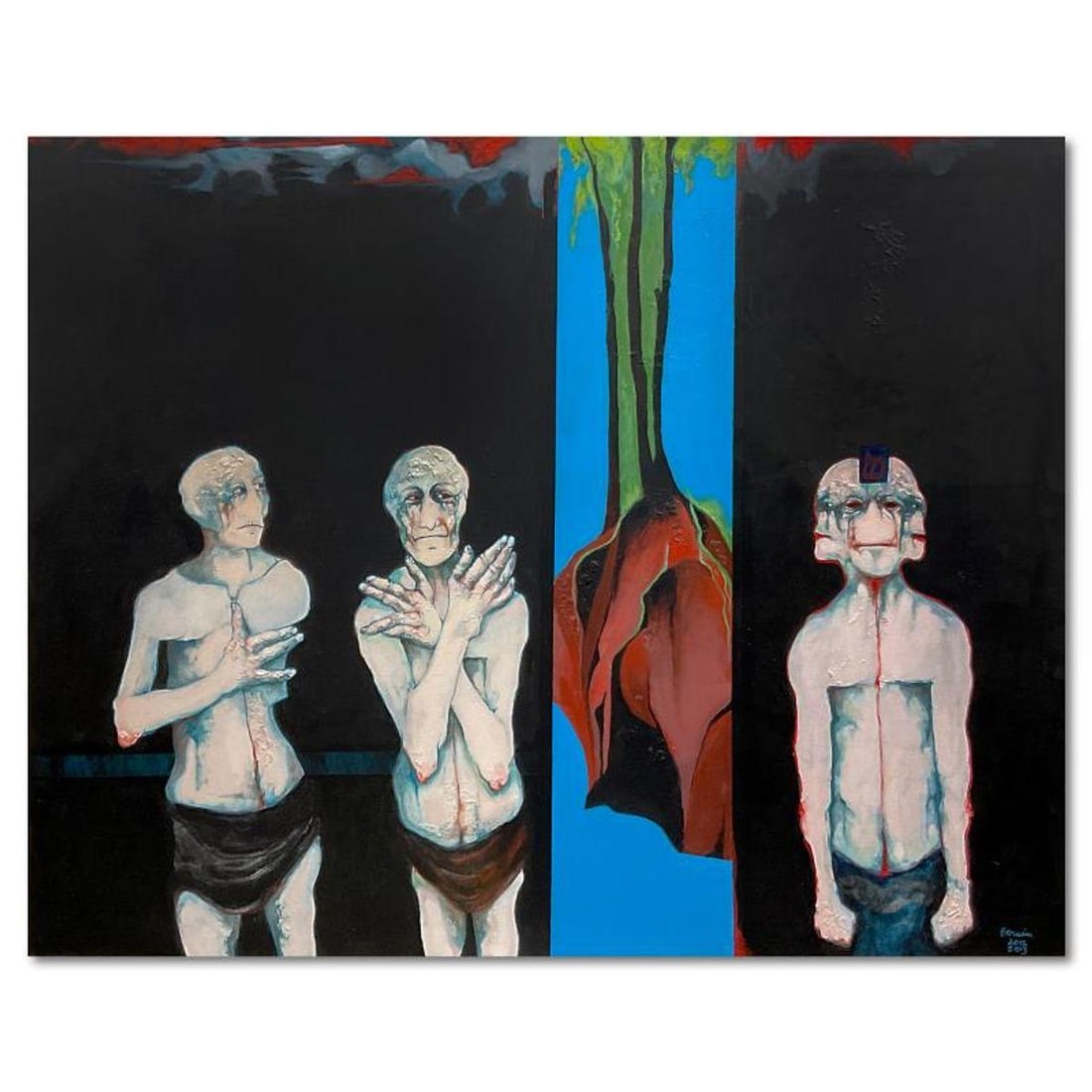 Milton Berwin (1925-2023), Original Painting on Canvas (52" x 66"), Hand Signed with Letter of: This is an original painting on stretched canvas by Milton Berwin (1925-2023), hand signed by the artist. Includes Letter of Authenticity. Measures approx. 52" x 66" (image). Local pickup from our war