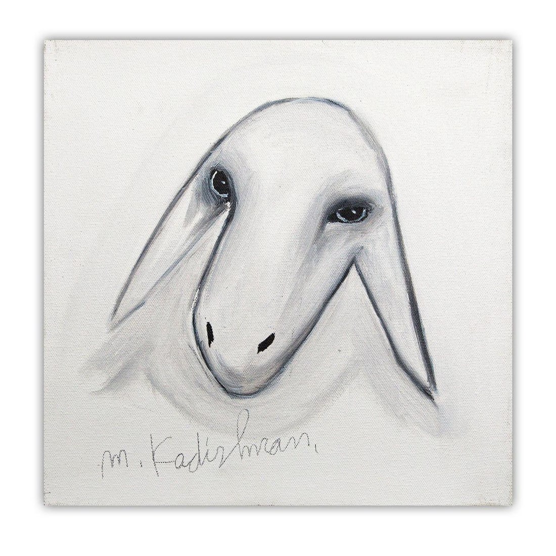 Menashe Kadishman- Original Acrylic on Canvas "Untitled": Artist: Menashe Kadishman. Medium: Original Acrylic on Canvas. Title: Untitled. Size: 12" x 12". Signature: Hand Signed by the artist. Certificate of Authenticity: Is included. Additional: Stretched