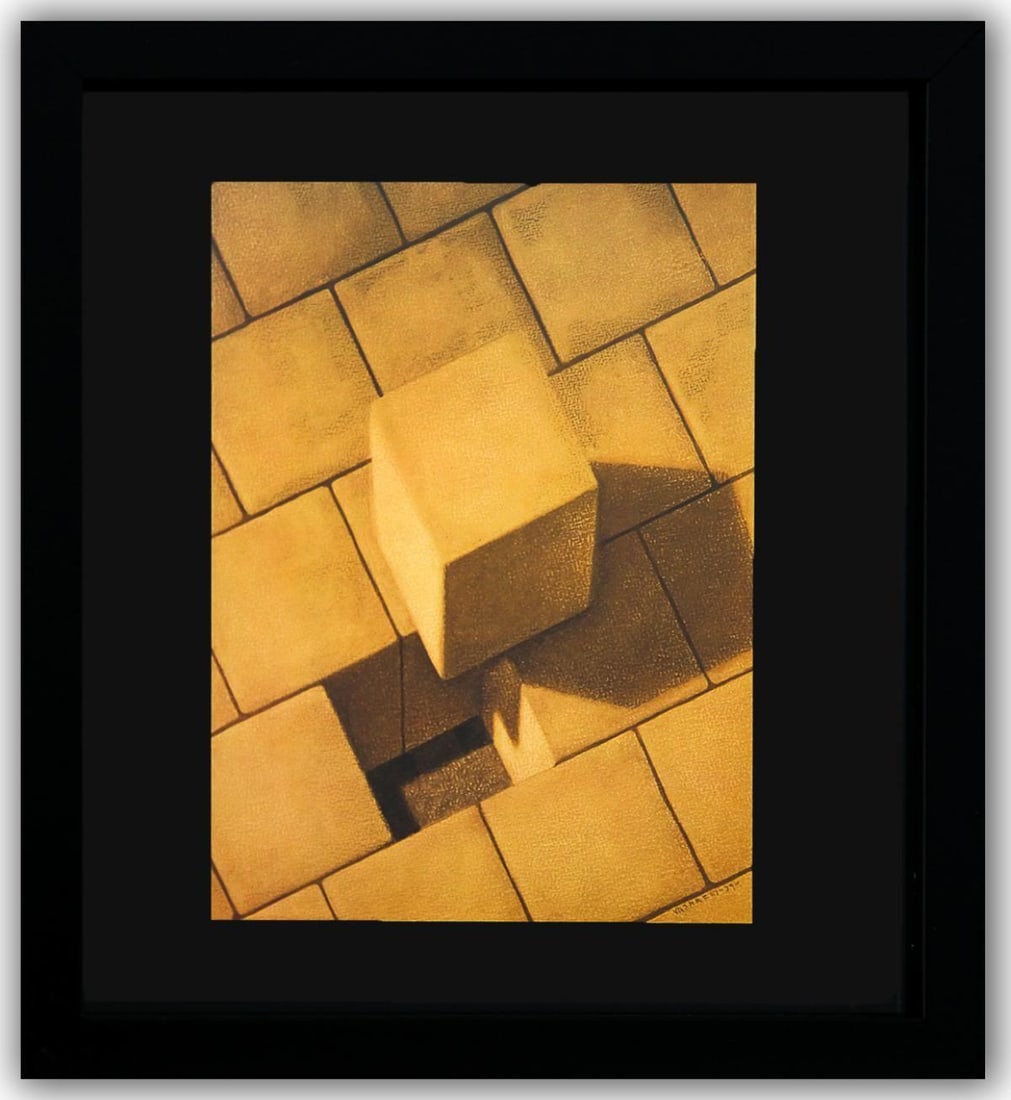 Victor Vasarely- Heliogravure Print "Untitled": Artist: Victor Vasarely. Medium: Heliogravure Print. Title: Untitled. Size: 11" x 10". Measures approx. 13" x 12" (framed). Additional: Custom Framed. Reference#: 21464.