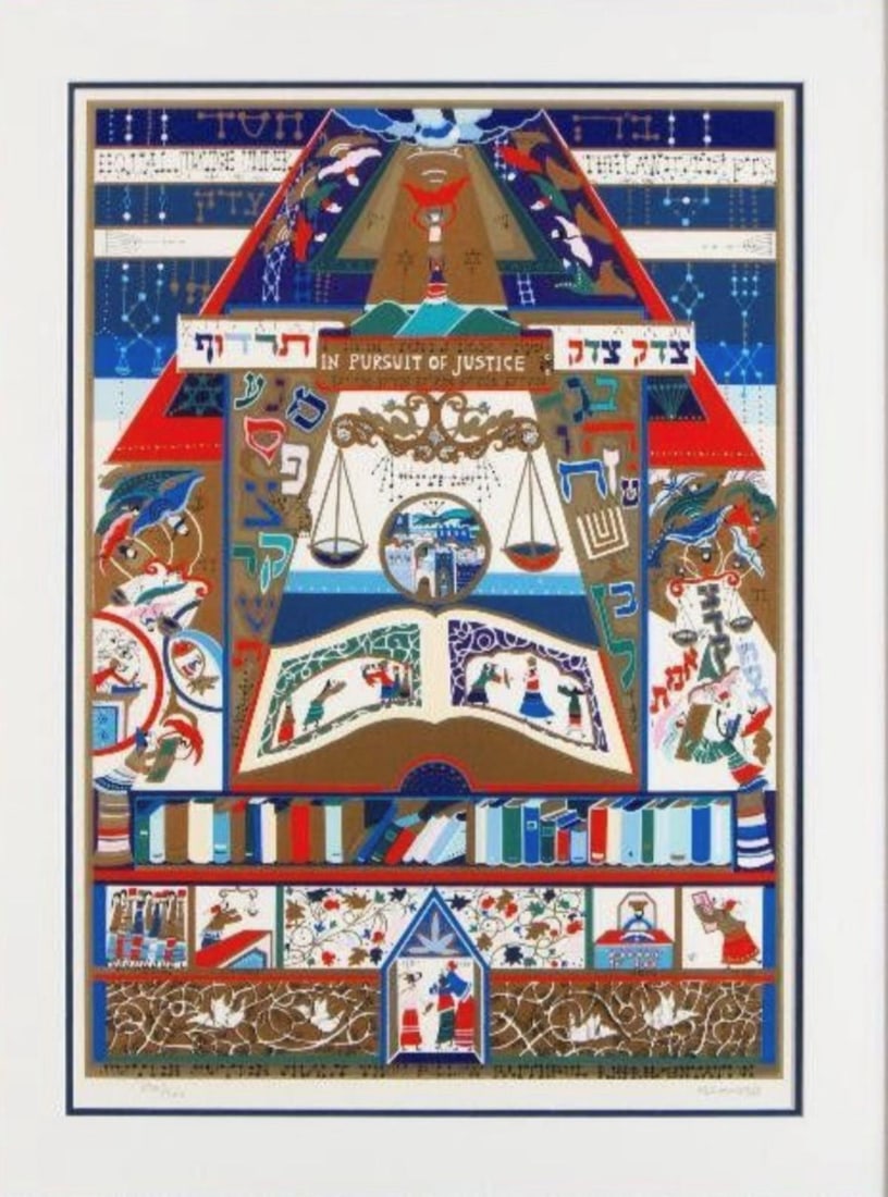 Raphael Abecassis- Serigraph on paper "In Pursuit of Justice": Artist: Raphael Abecassis. Medium: Serigraph on paper. Title: In Pursuit of Justice. Size: 29" x 20". Signature: Hand signed and numbered. Additional: Matted. Reference#: 28086.
