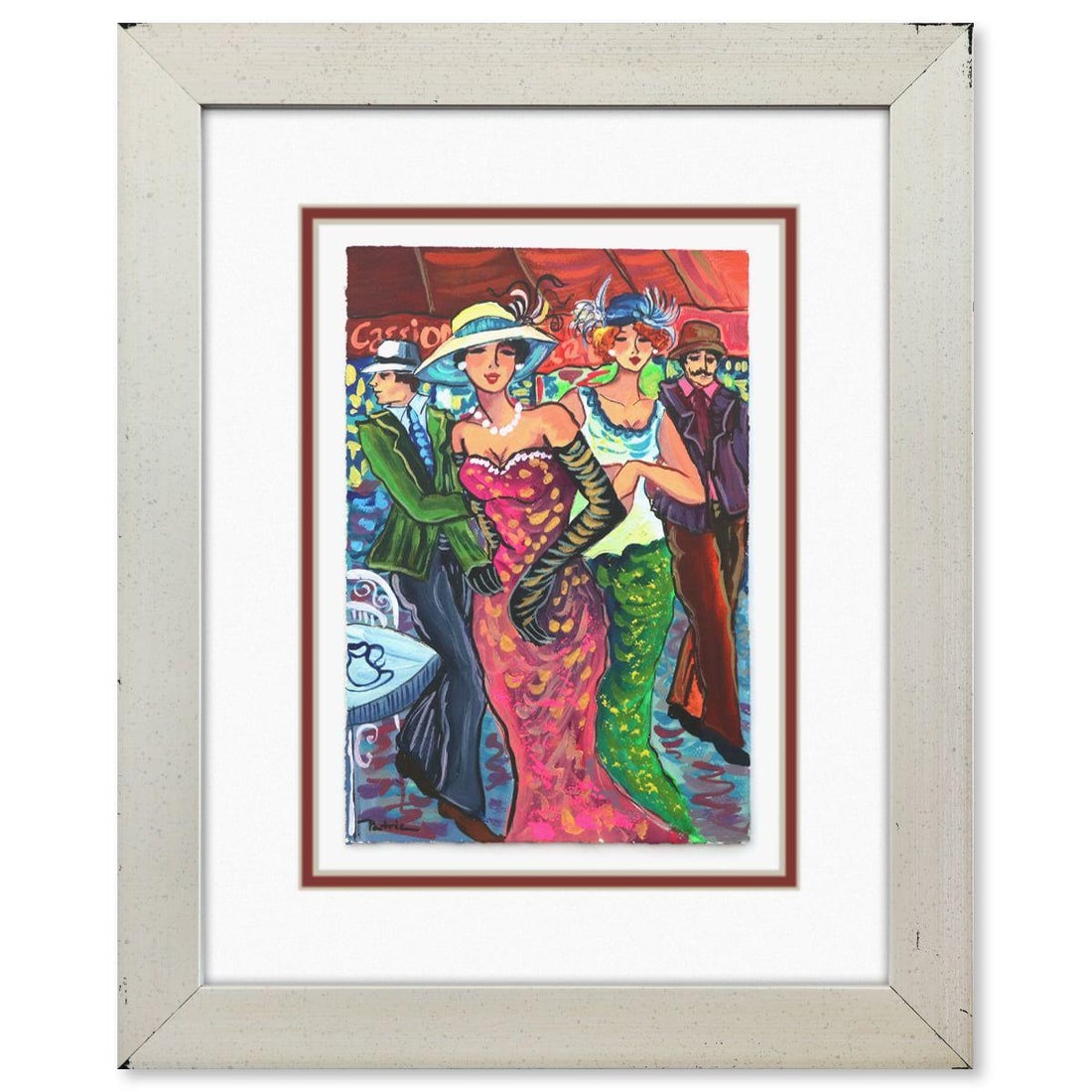 Patricia Govezensky- Original Watercolor "Pink Dress": Artist: Patricia Govezensky. Medium: Original Watercolor. Title: Pink Dress. Size: 11" x 7.5". Measures approx. 19" x 16" (framed). Signature: Hand signed by the artist. Certificate of Authenticity: I