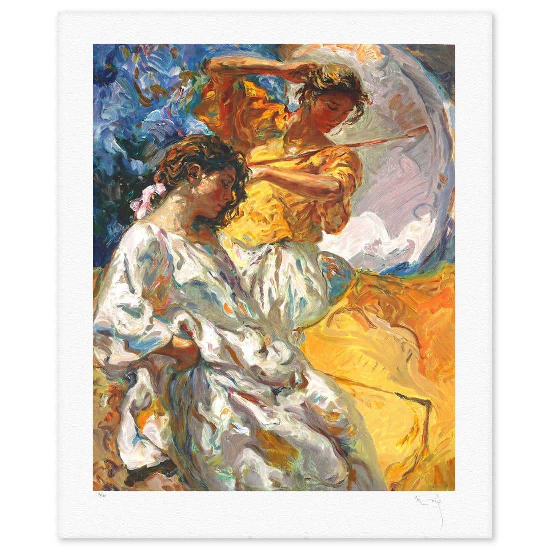 Royo- Serigraph "Dos Figuras": Artist: Royo. Medium: Serigraph. Title: Dos Figuras. Size: 42" x 34". Signature: Hand signed and numbered. Reference#: 74816.