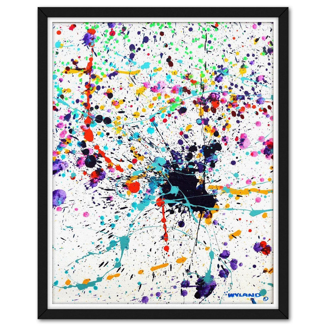 Wyland- Original Painting on Canvas "Abstract": Artist: Wyland. Medium: Original Painting on Canvas. Title: Abstract. Size: 40" x 30". Measures approx. 45" x 36" (framed). Signature: Hand signed. Certificate of Authenticity: Is included. Reference#