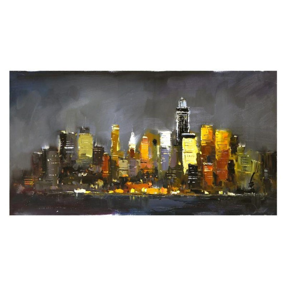 Inam, Original Oil Painting on Canvas (40" x 20"), Hand Signed with Letter of Authenticity.: This is an original oil painting on canvas by Inam, hand signed by the artist. Includes Letter of Authenticity. Measures approx. 40" x 20" (image).