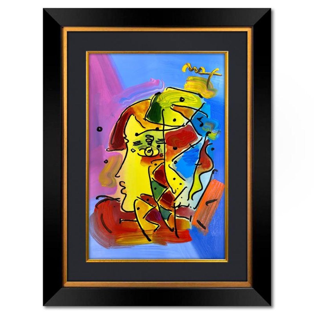 Peter Max, "Billboard Centenial" Framed One-of-a-Kind Mixed Media, Hand Signed with Registration (1 of 2)