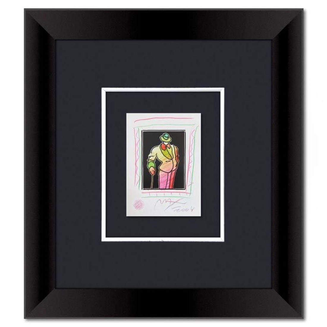 Peter Max, Framed One-of-a-Kind Mixed Media, Hand Signed with Registration Number Certifying (1 of 2)