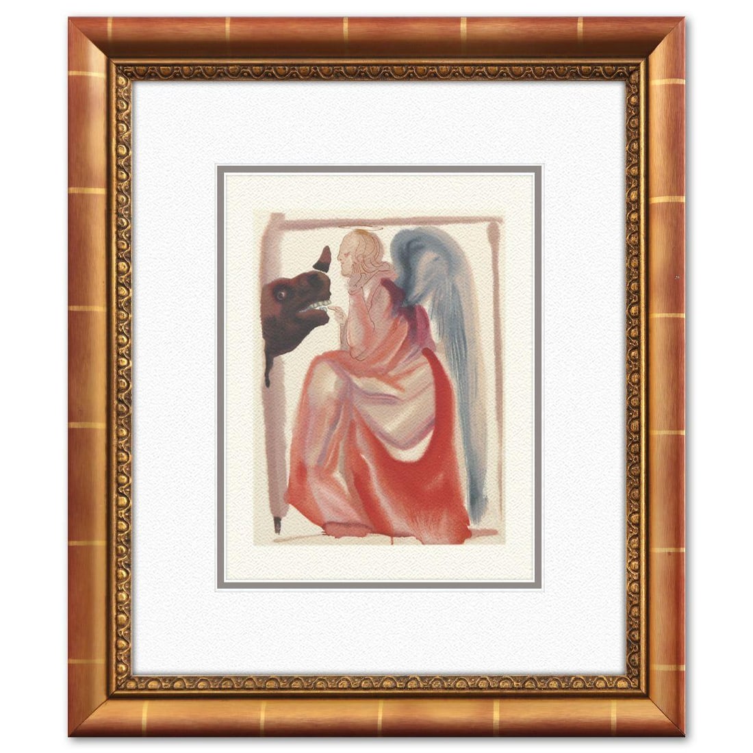 Salvador Dali- Original Color Woodcut on B.F.K. Rives Paper "Paradise 6": Artist: Salvador Dali. Medium: Original Color Woodcut on B.F.K. Rives Paper. Title: Paradise 6. Size: 13" x 10". Measures approx. 21" x 18" (framed). Certificate of Authenticity: Is included. Addition