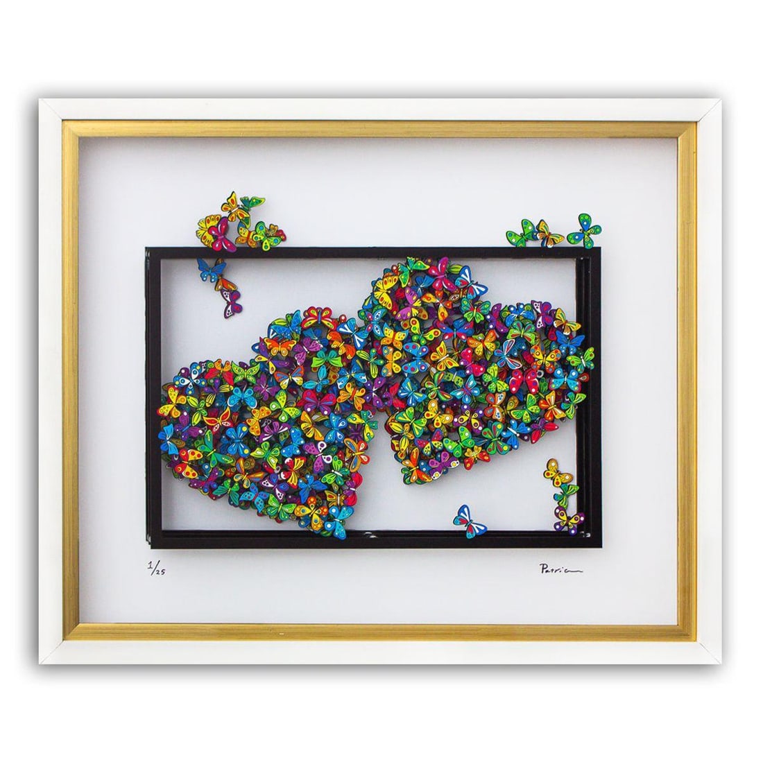 Patricia Govezensky- 3D Multilayered Woodcut "A Sigh of Bliss": Artist: Patricia Govezensky. Medium: 3D Multilayered Woodcut. Title: A Sigh of Bliss. Size: 12" x 16". Measures approx. 20" x 24" (framed). Signature: Hand Signed by the artist. Certificate of Authent