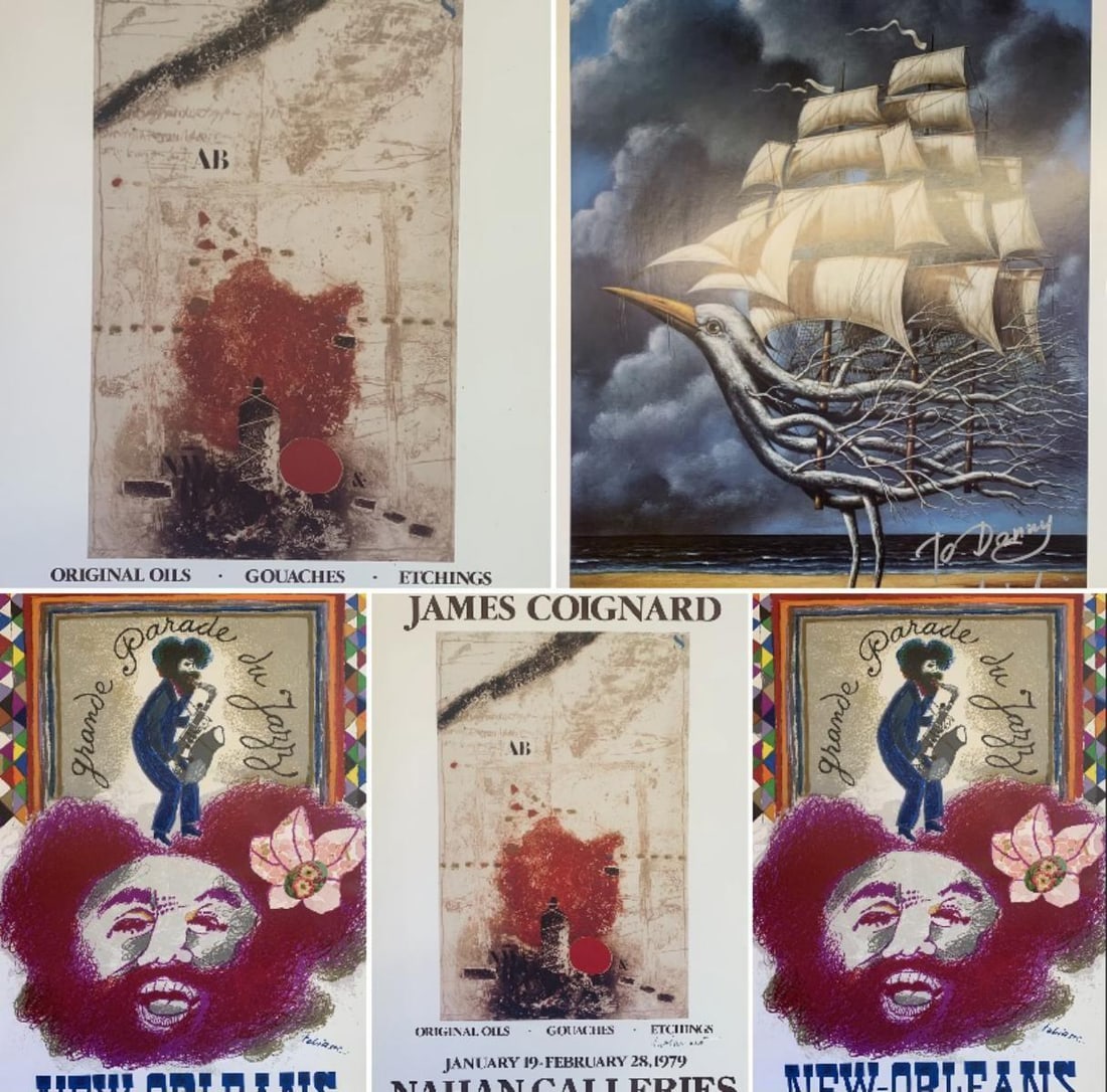 James Coignard , Rafal Olbinksi , Theo Tobiasse- Collection of 5 hand signed posters (1 of 6)