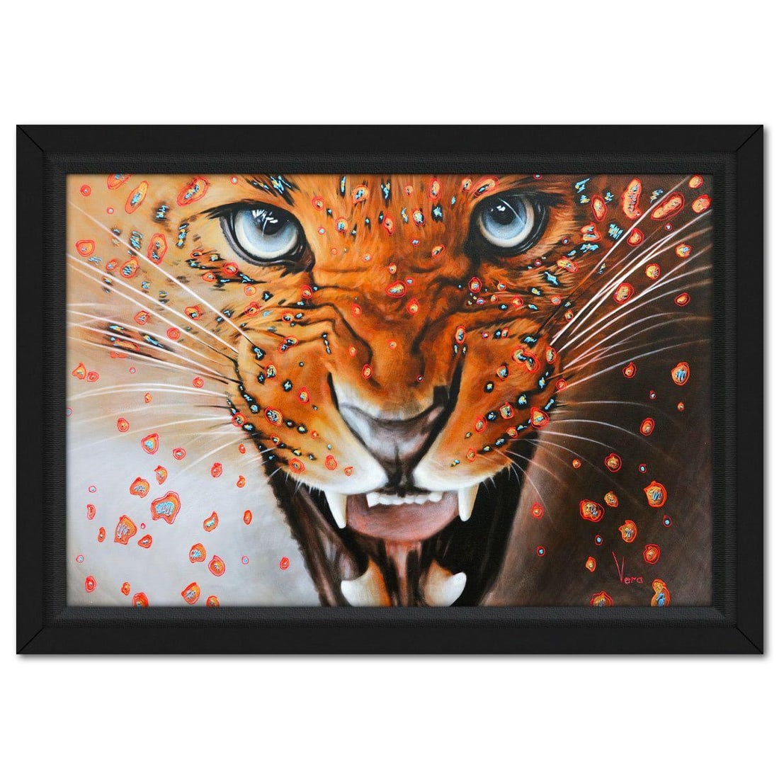 Vera V. Goncharenko- Original Oil on Canvas "Ferocious Focus": Artist: Vera V. Goncharenko. Medium: Original Oil on Canvas. Title: Ferocious Focus. Size: 24" x 36". Measures approx. 30" x 40" (framed). Signature: Hand signed. Certificate of Authenticity: Is inclu