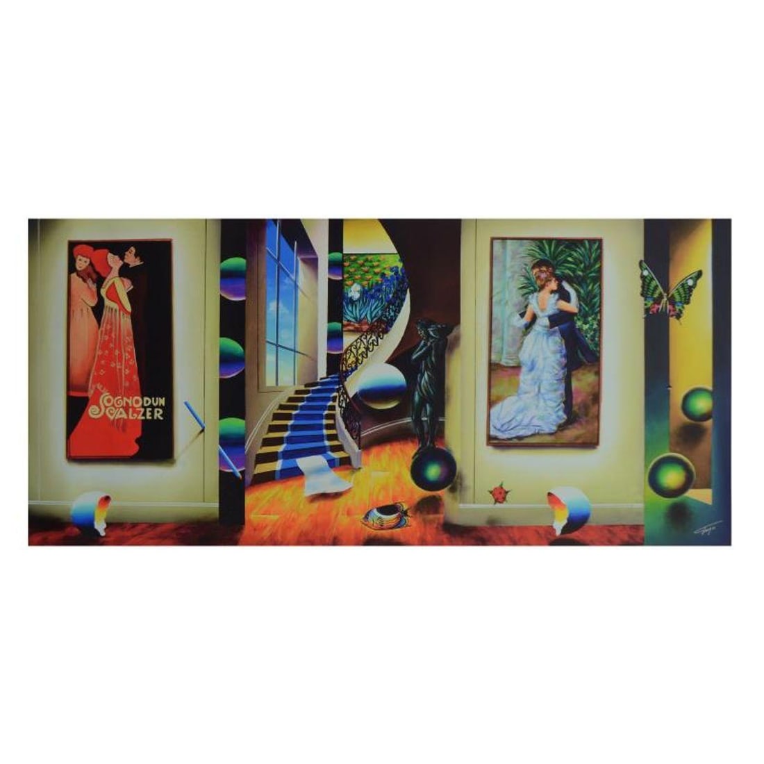 Ferjo, "The Embrace" Limited Edition on Canvas, Numbered and Signed with Letter of Authenticity.: The Embrace is a limited edition giclee on canvas, bearing Ferjo's authorized signature. Includes Letter of Authenticity. Measures approx. 48" x 24" (image). This item requires special handling and