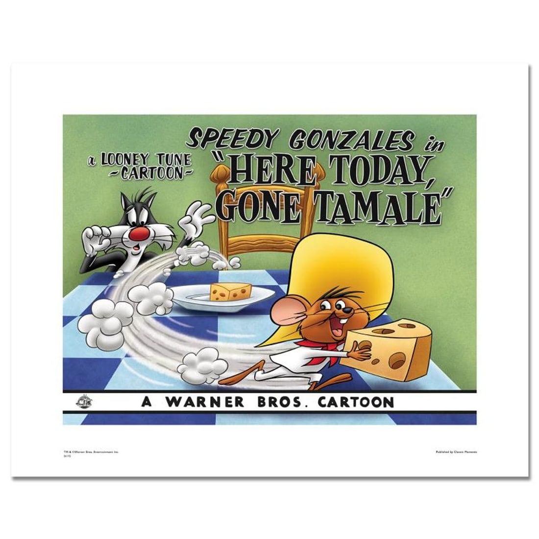 Here Today, Gone Tamale II Limited Edition Giclee from Warner Bros., Numbered and with Certificate: Here Today, Gone Tamale II is a limited edition giclee on paper from Warner Bros., numbered with hologram seal of Authenticity. This image was originally used as a "lobby card" displayed in theater lo