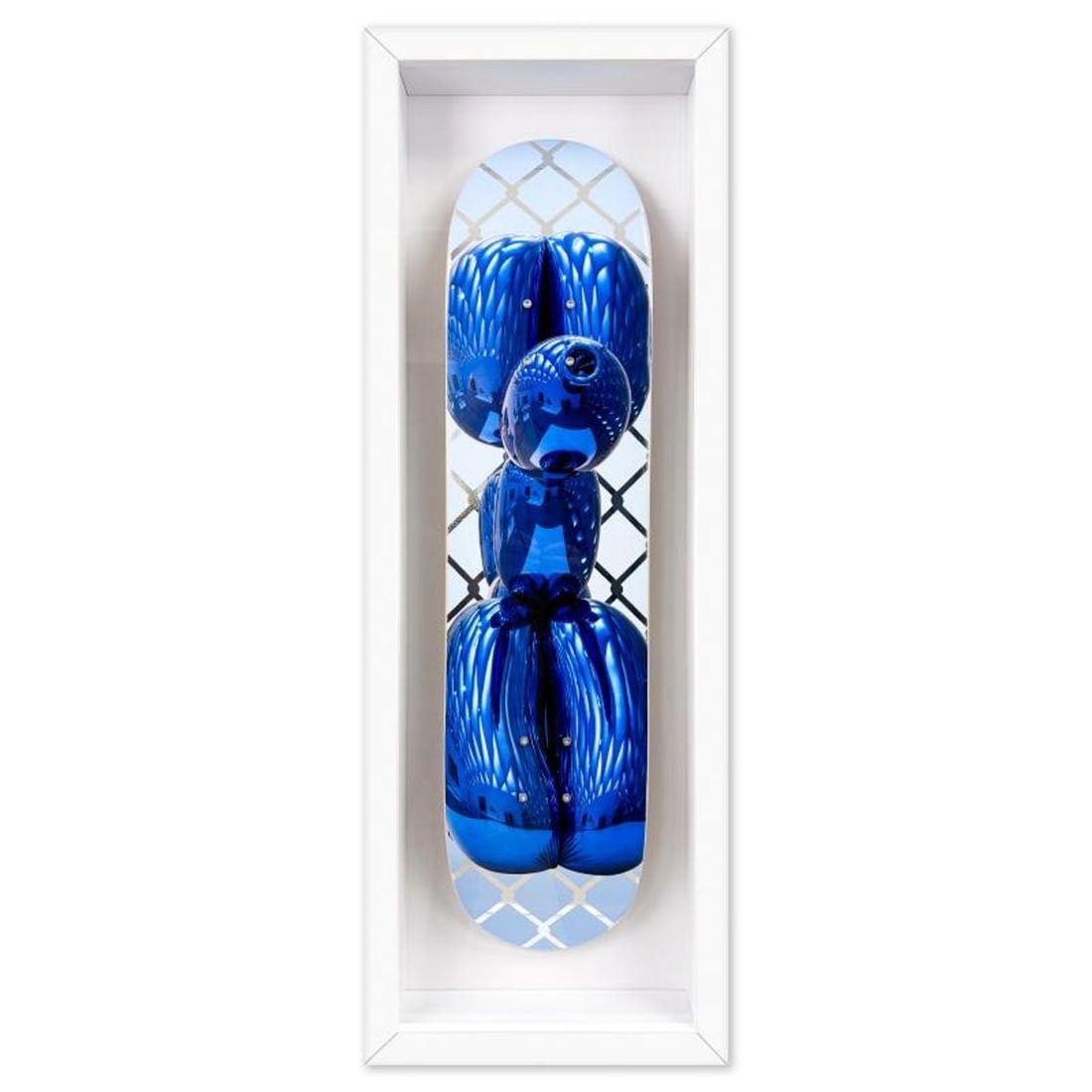 Jeff Koons, "Blue Balloon Dog" Framed Limited Edition Skateboard, Plate Signed with Letter of: Blue Balloon Dog is a limited edition skateboard featuring art by Jeff Koons, bearing the plate signature of the artist inverso. This comes custom framed. Includes Letter of Authenticity. Measures