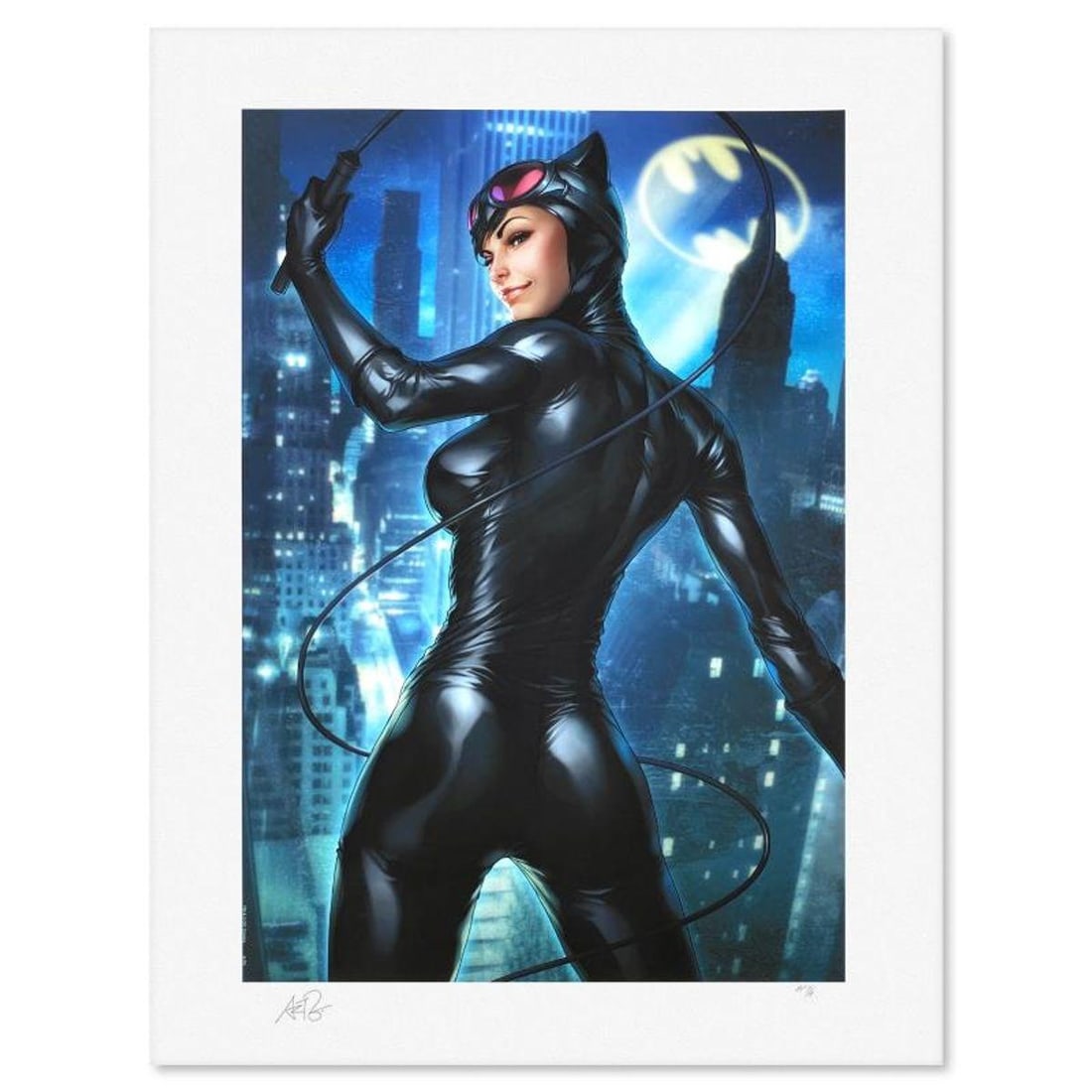 DC Comics & Stanley "Artgerm" Lau, "Gotham Sirens: Catwoman" Limited Edition, PP Numbered 3/4 and: Gotham Sirens: Catwoman is a limited edition giclee on paper from DC Comics and Stanley "Artgerm" Lau, PP numbered 3/4 and bearing the authorized signature of the artist. Includes Letter of Authentici