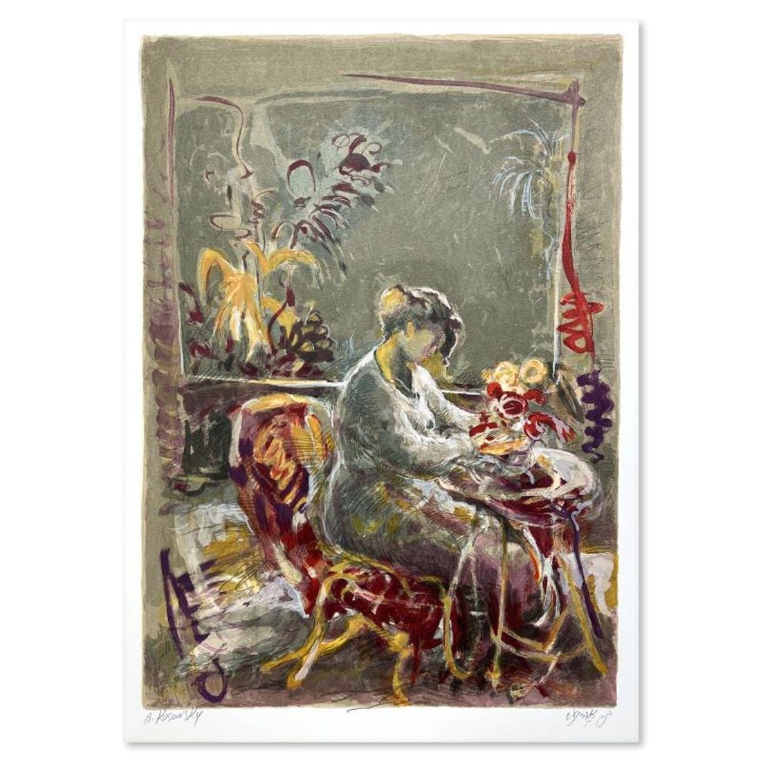 Avinoam Kosowsky, Hand Signed, Numbered Limited Edition with Letter of Authenticity.: This is a limited edition on paper by Avinoam Kosowsky. The piece comes hand signed by the artist, numbered, and with a letter of authenticity. Measures approximately 19" x 27". Reference#: 91279.