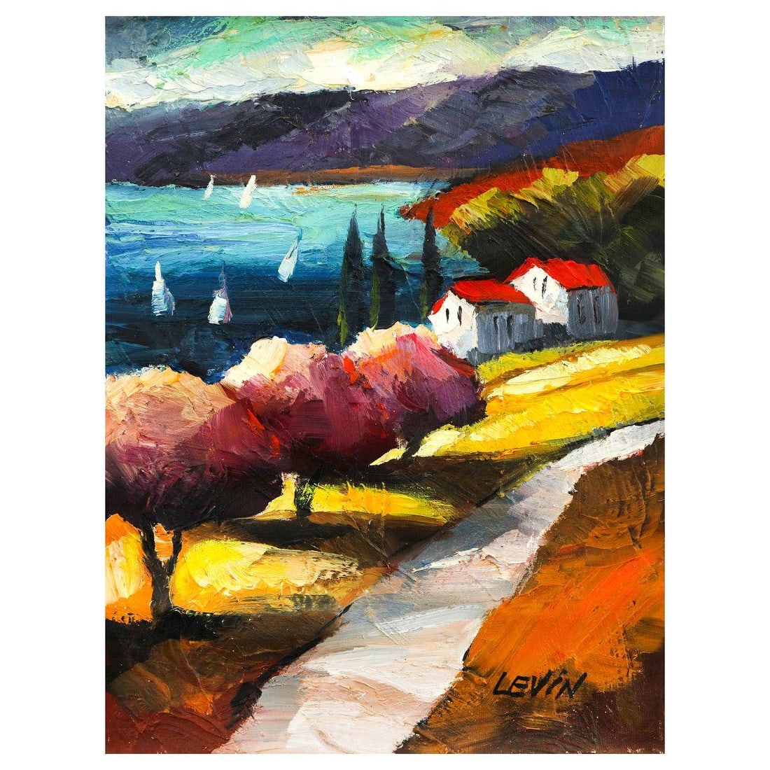 Valentina Levin- Acylic on Canvas "Untitled": Artist: Valentina Levin. Medium: Acylic on Canvas. Title: Untitled. Size: 12" x 16". Signature: Hand signed by the artist. Certificate of Authenticity: Is included. Reference#: 47553.