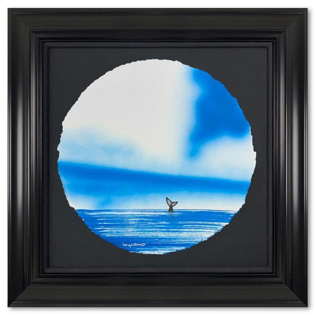 Wyland, "Fluke" Framed, Hand Signed Original Painting with Letter of Authenticity. (1 of 3)