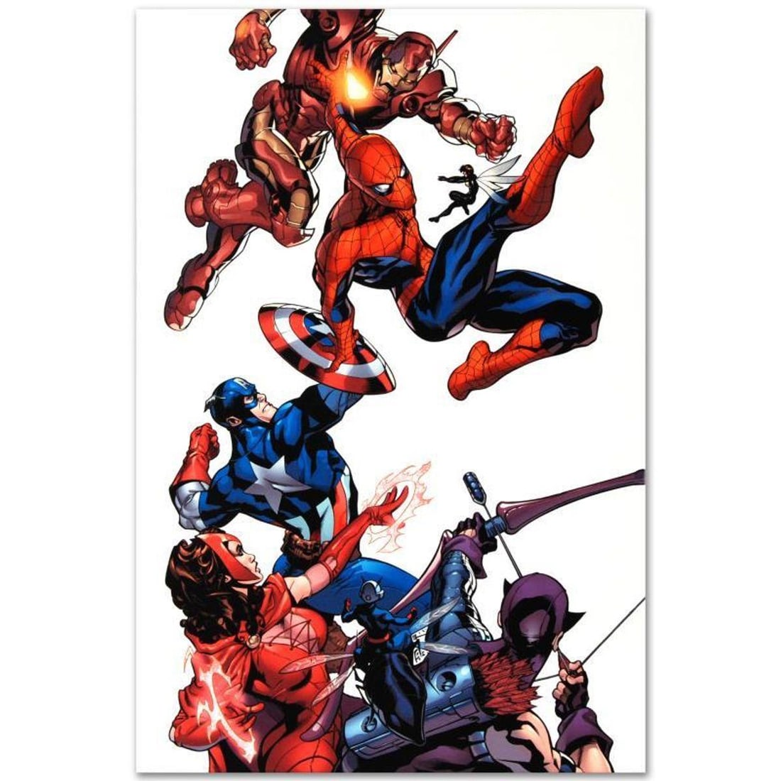 Marvel Comics "Marvel Knights Spider-Man #2" Numbered Limited Edition Giclee on Canvas by Terry: A piece of comic book history, this limited edition, from original art by Terry Dodson, depicts the classic characters Captain America, Spider-Man, and Iron Man. Known primarily for his work on the X-