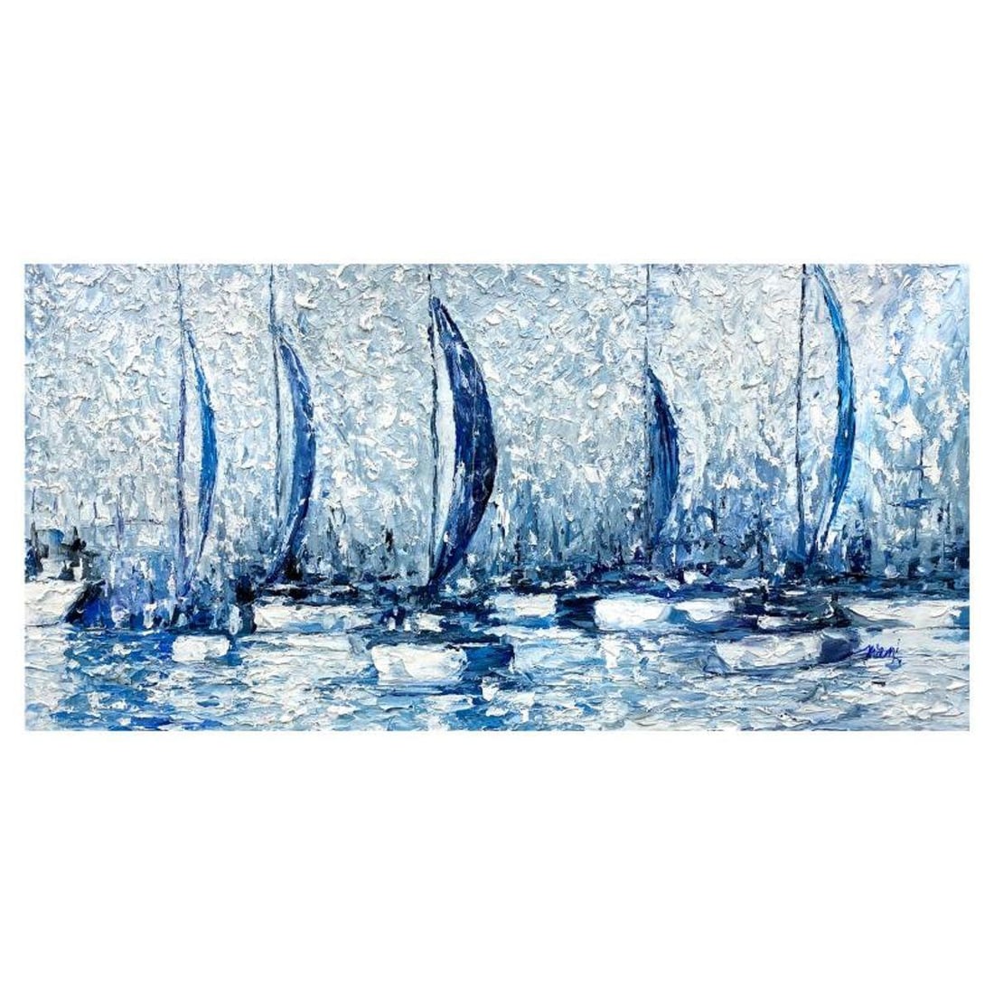 Mani, Original Acrylic Painting on Canvas, Hand Signed with Letter of Authenticity.: This is an original acrylic painting on canvas by Mani, hand signed by the artist. Includes Letter of Authenticity. Measures approx. 30" x 60" (image).