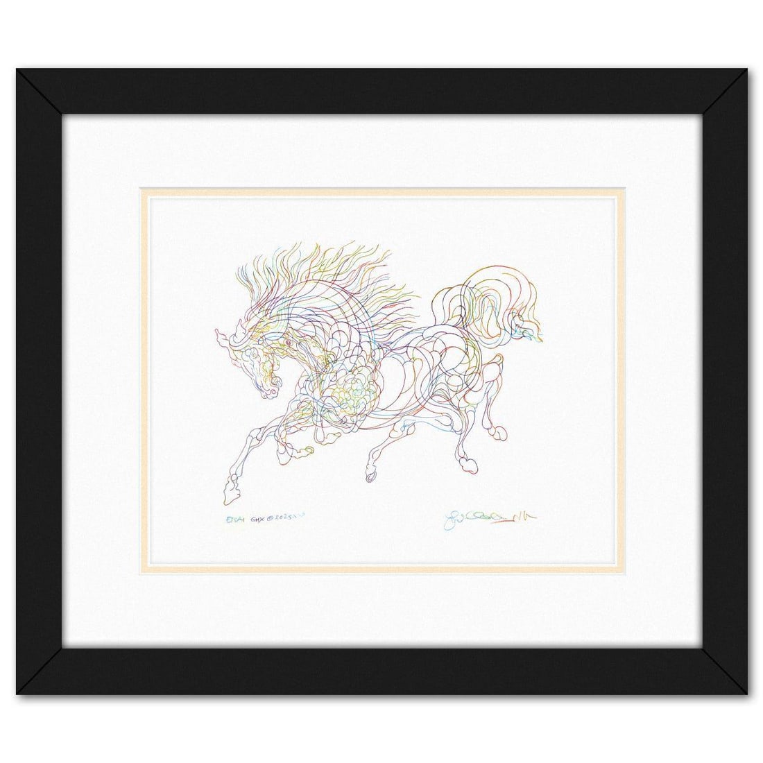 Guillaume Azoulay- Original Drawing "ESSAI GMX": Artist: Guillaume Azoulay. Medium: Original Drawing. Title: ESSAI GMX. Size: 11" x 14". Measures approx. 18.5" x 21.5" (framed). Signature: Hand signed. Certificate of Authenticity: Is included.