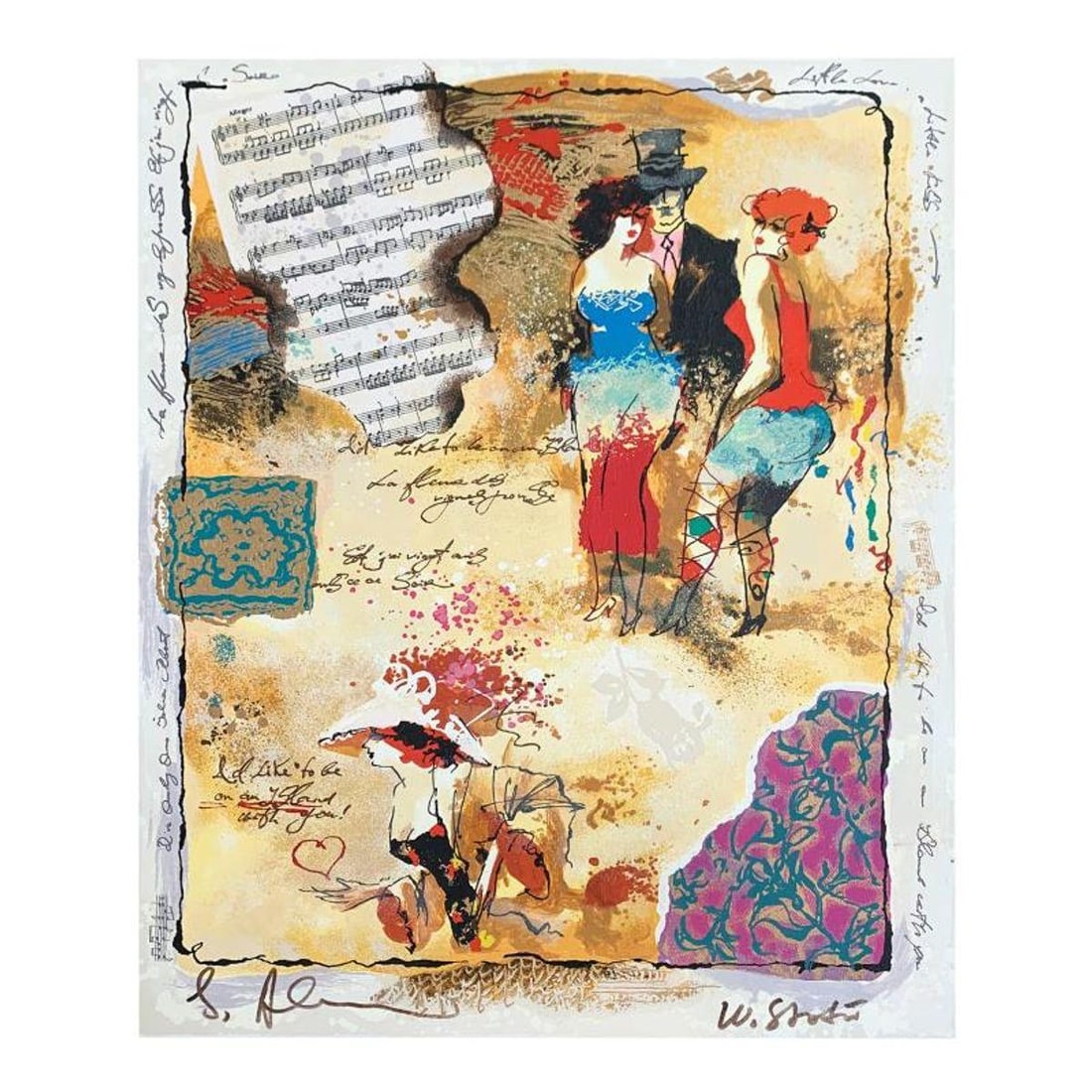 Alexander Galtchansky (1959-2008) and Tanya Wissotzky (1959-2006), Hand Signed Limited Edition: This is a hand embellished, limited edition serigraph on canvas by Alexander Galtchansky (1959-2008) and Tanya Wissotzky (1959-2006). It is numbered and hand signed and includes a letter of authentici