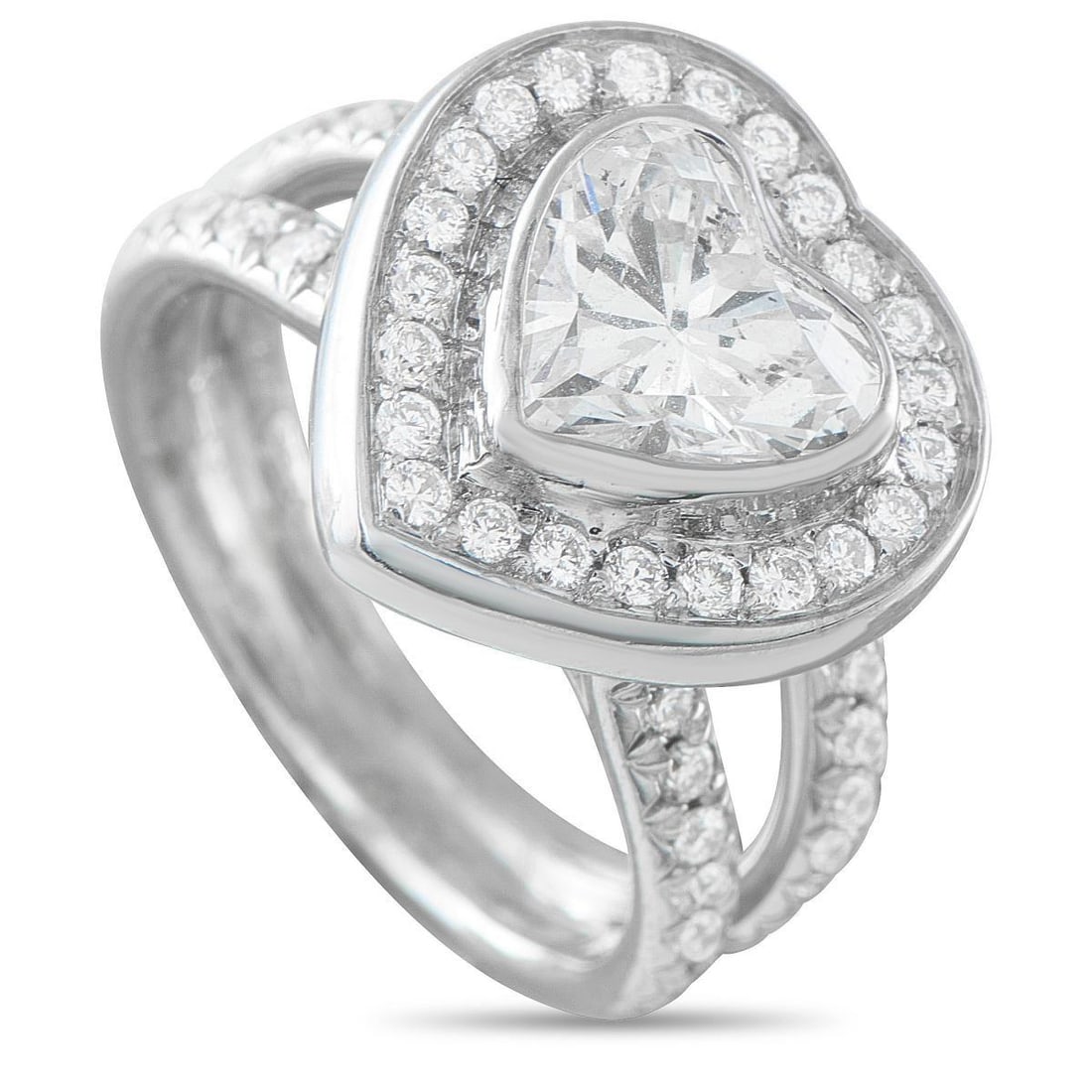 18K WHITE GOLD 2.22CT DIAMOND HEART RING (1 of 4)