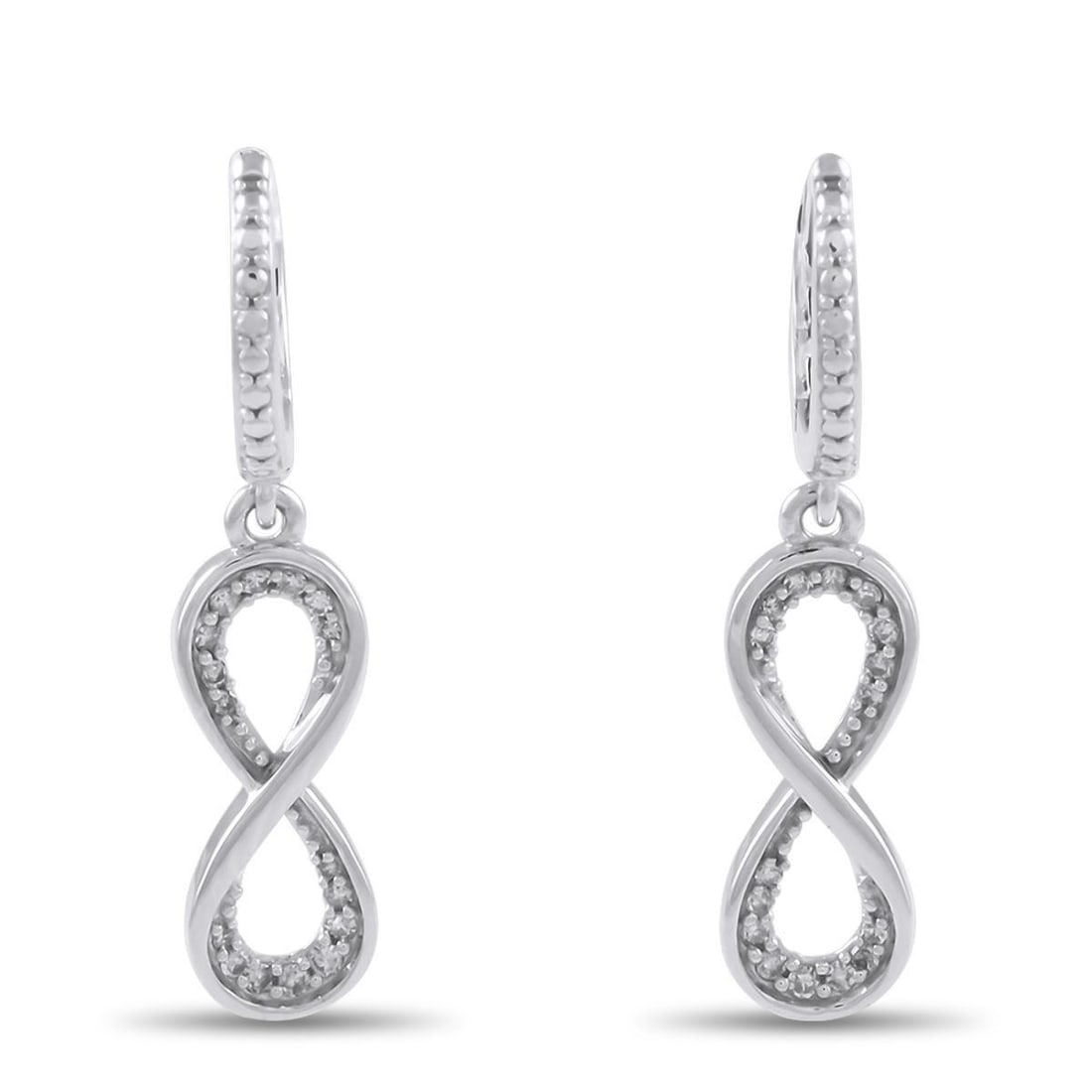 10K WHITE GOLD 0.13CT DIAMOND EARRINGS (1 of 3)