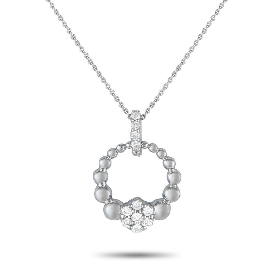 14K WHITE GOLD 0.15CT DIAMOND NECKLACE (1 of 4)