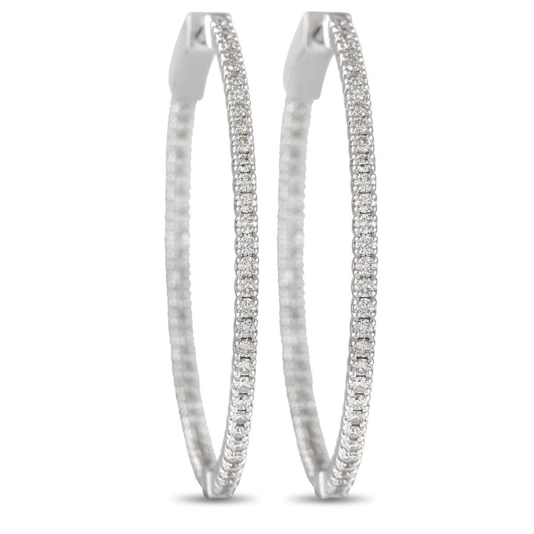 14K WHITE GOLD 1.34CT DIAMOND INSIDE-OUT HOOP EARRINGS (1 of 3)