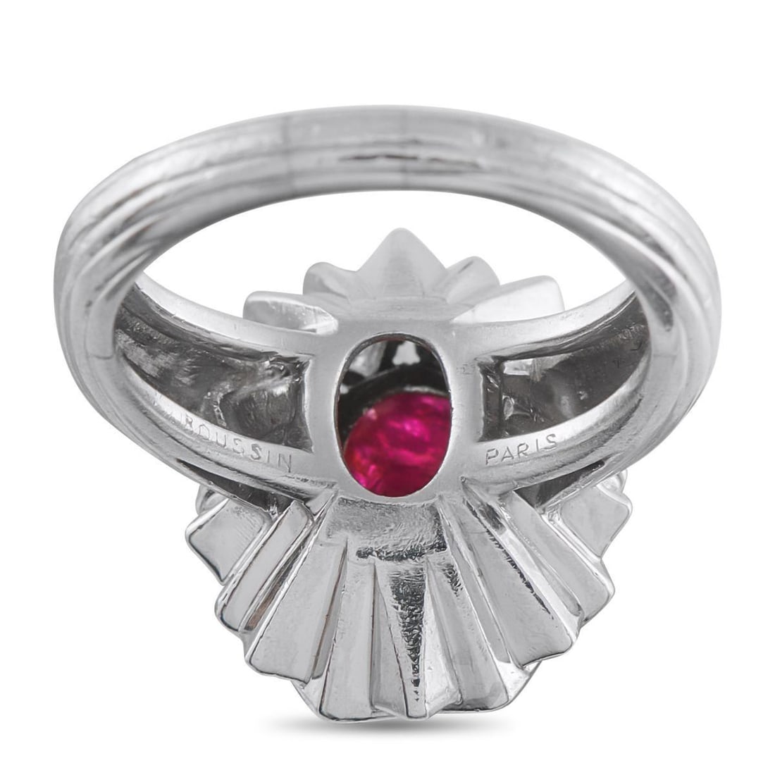 MAUBOUSSIN PLATINUM 1.30CT DIAMOND AND RUBY RING - 5