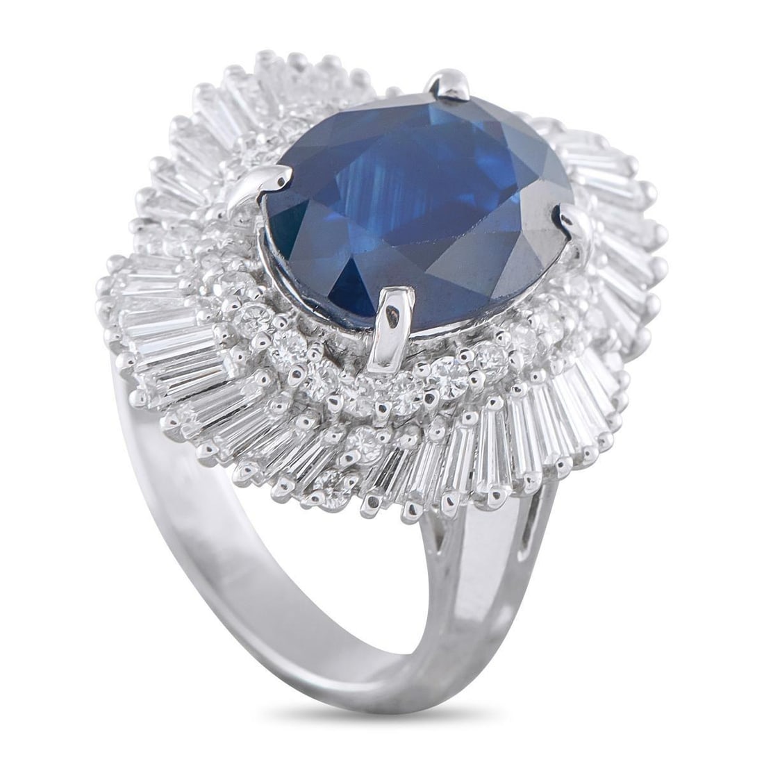 PLATINUM 1.45CT DIAMOND AND SAPPHIRE RING (1 of 3)