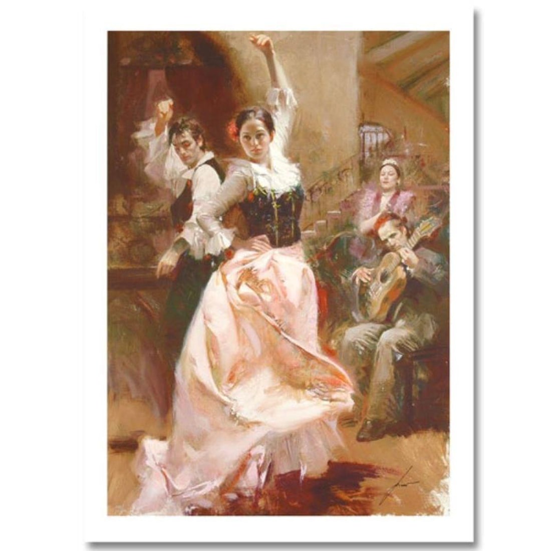 Pino (1939-2010), "Dancing In Barcelona" Hand Signed Limited Edition with Certificate of: Dancing In Barcelona is a limited edition giclee on paper by Pino (1939-2010), numbered and hand signed by the artist. Includes Certificate of Authenticity. Measures approximately 22" x 16" (image). R