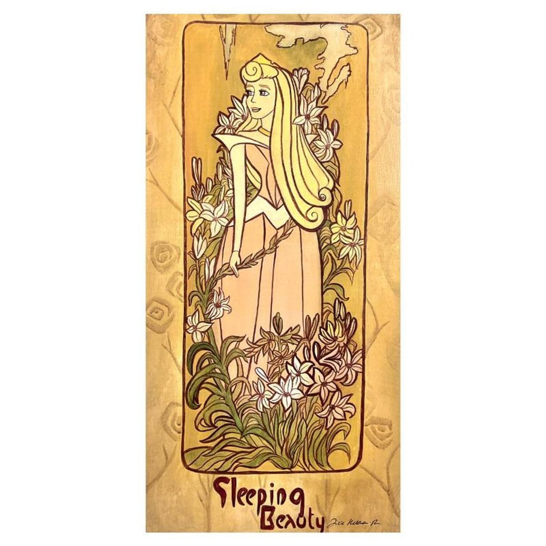 Tricia Buchanan-Benson, "Sleeping Beauty" Limited Japanese Edition on Canvas from Disney Fine Art,: Sleeping Beauty is a limited Japanese edition giclee on canvas by Tricia Buchanan-Benson, numbered and hand signed by the artist. This piece is licensed by Disney Fine Art. Includes Letter of Authenti