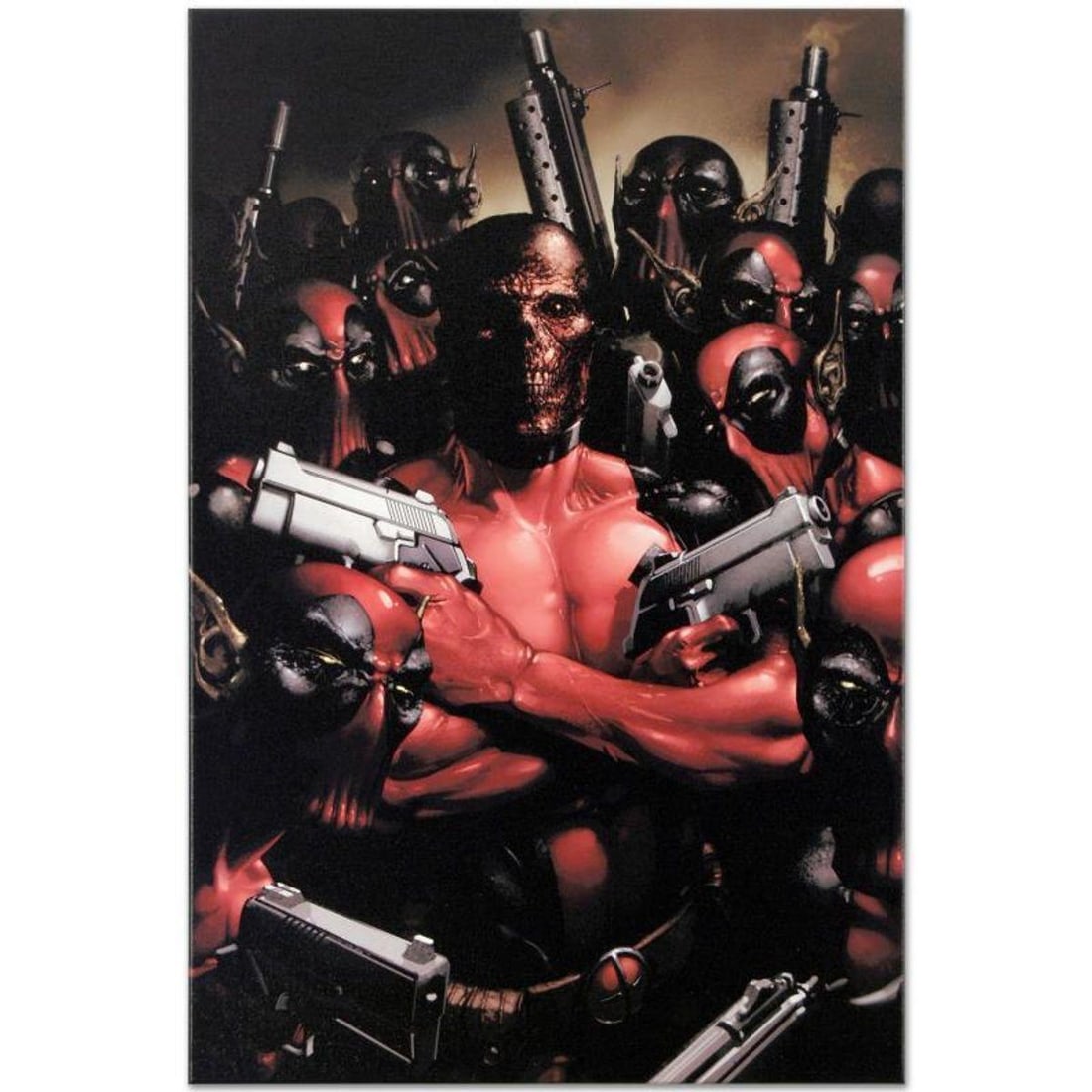 Marvel Comics "Deadpool #2" Numbered Limited Edition Giclee on Canvas by Clayton Crain with COA.: A piece of comic book history, this limited edition, from original art by Clayton Crain, depicts a multitude of Deadpools. Clayton Crain is an American comic book artist, who primarily uses digital pa