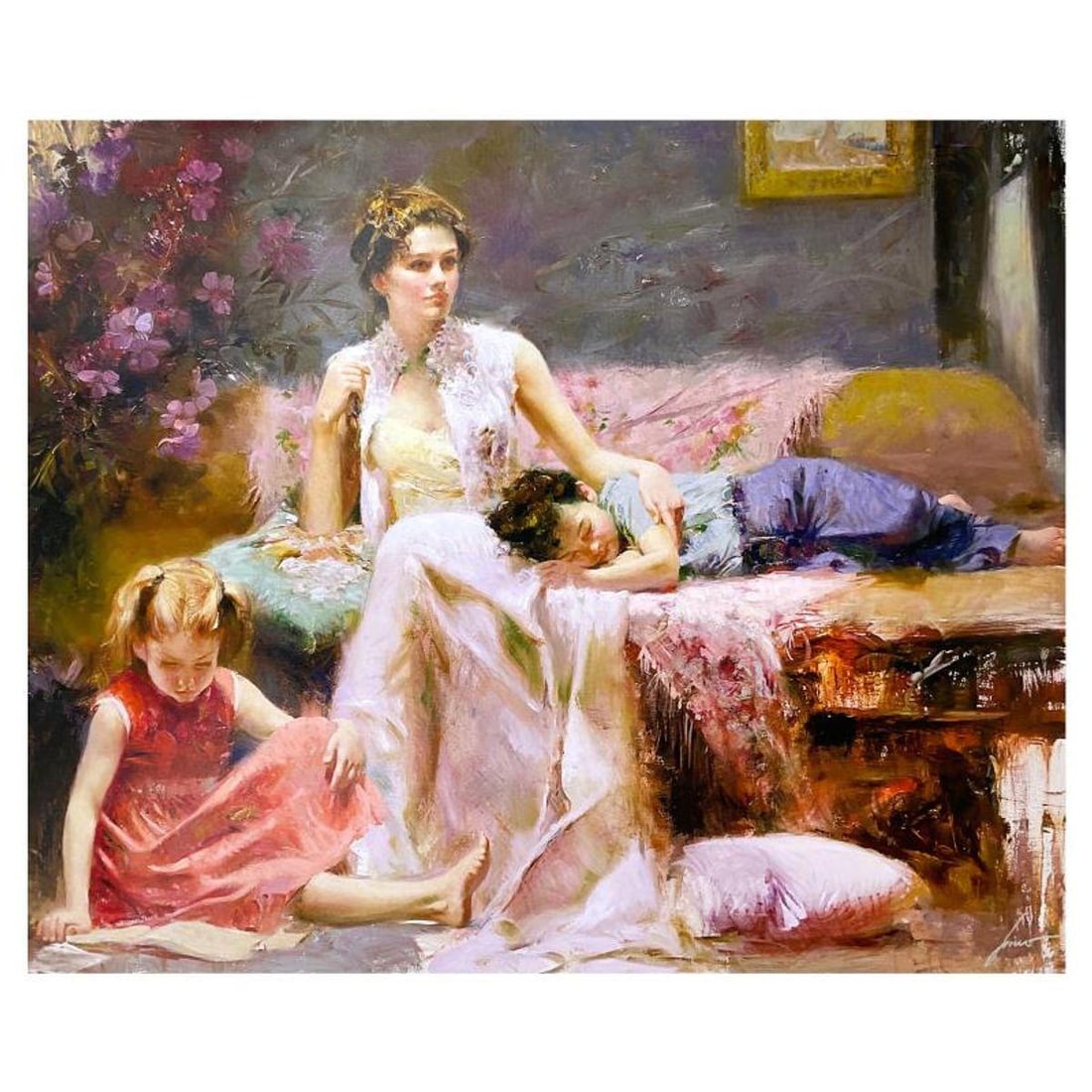 Pino (1939-2010), "Reflections of the Heart" Limited Edition on Canvas, Numbered and Hand Signed: Reflections of the Heart is a limited edition giclee on canvas by Pino (1939-2010), numbered and hand signed by the artist. Includes Certificate of Authenticity. Measures approx. 38" x 45" (image). Re