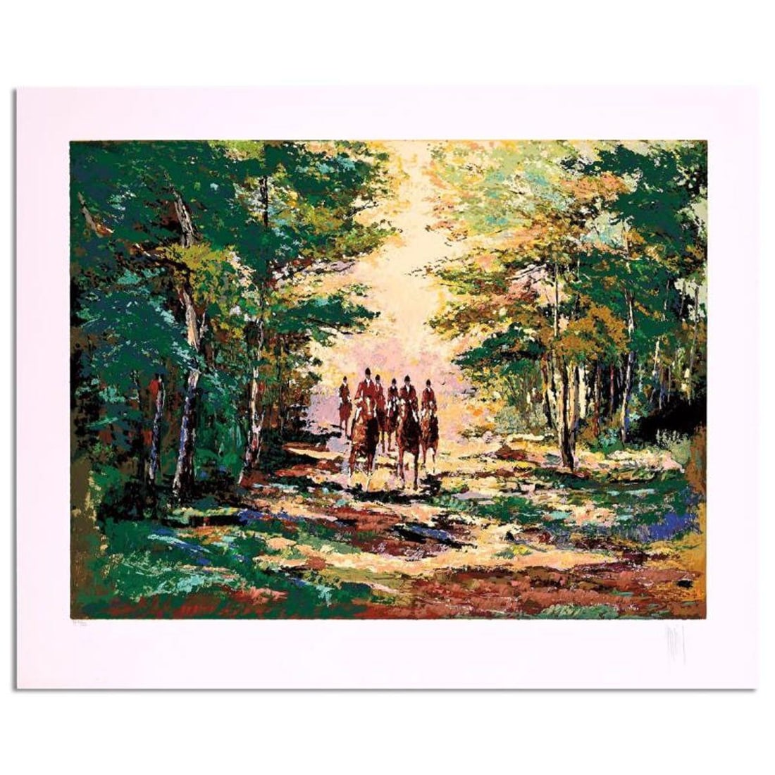 Mark King (1931-2014), "Hunt Season" Hand Signed Limited Edition Serigraph with Letter of: Hunt Season is a limited edition serigraph on paper by Mark King (1931-2014). Hand signed and numbered, this piece comes with a letter of authenticity and measures approximately 27" x 36" (image). Ref