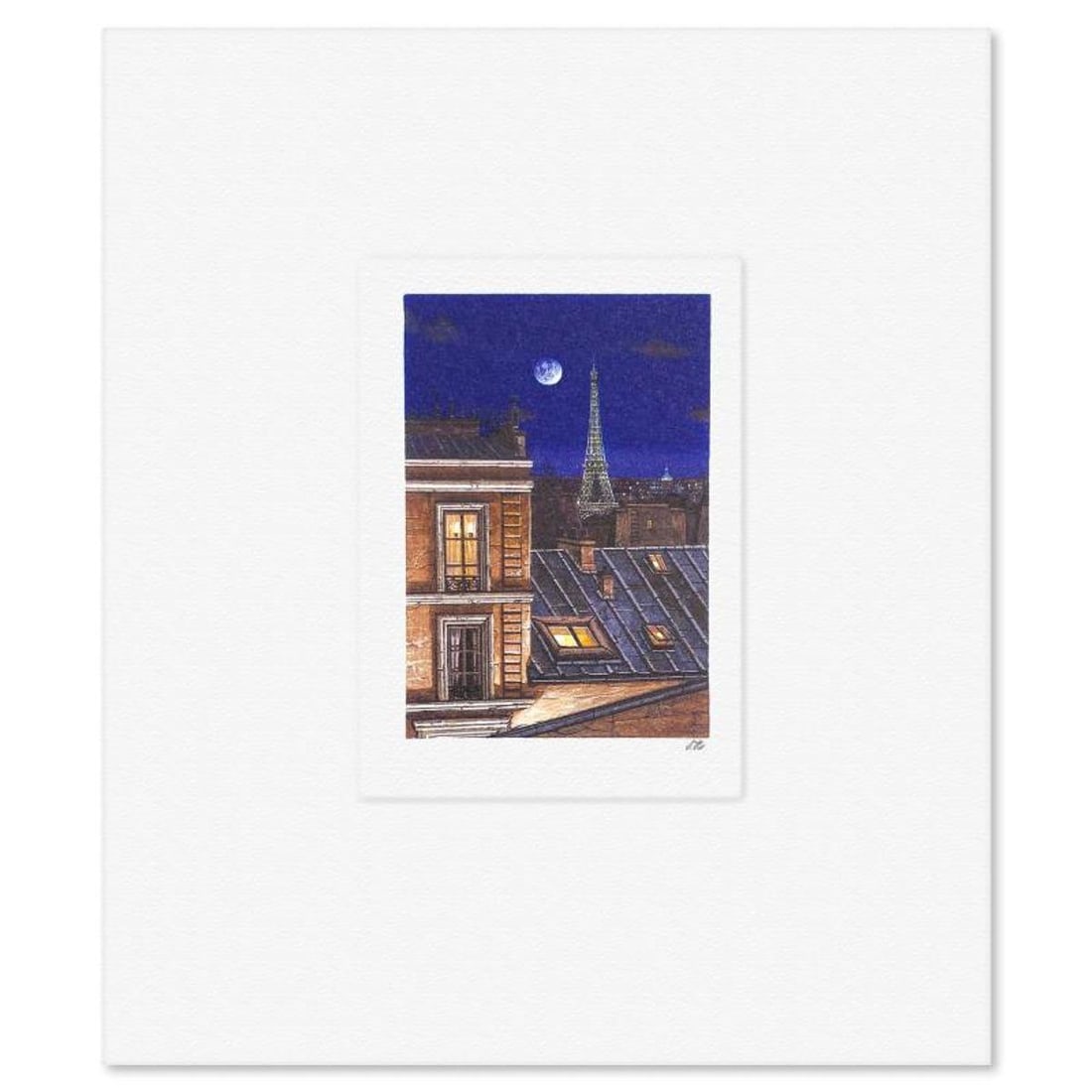 Liudmila Kondakova, "Eiffel Tower at Midnight" Limited Edition Lithograph, Numbered and Hand Signed (1 of 2)